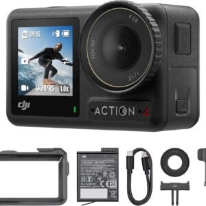 DJI Osmo Action 4 Essential Combo, Waterproof Action Camera Vlogging Camera | 1/1.3" Sensor, 4K/120fps Video, Stunning Low-Light Imaging, 10-bit & D-Log M Color Performance, Long-Lasting 160 Mins