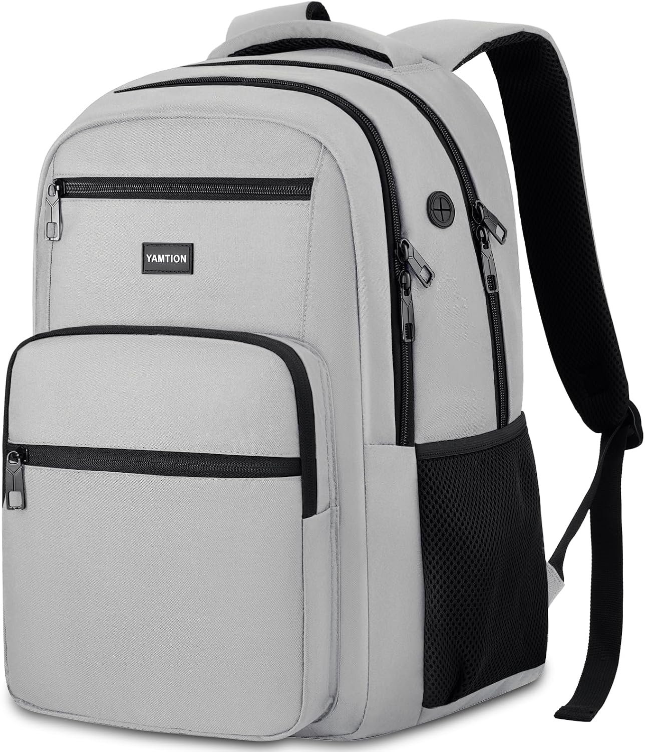 YAMTION Laptop Backpack for Men, Black Backpack, School Backpack for Boys and Girls, Bookbag, Work BackpackFits 15.6 Inch Laptop and Notebook (Grey, 15.6 inch)