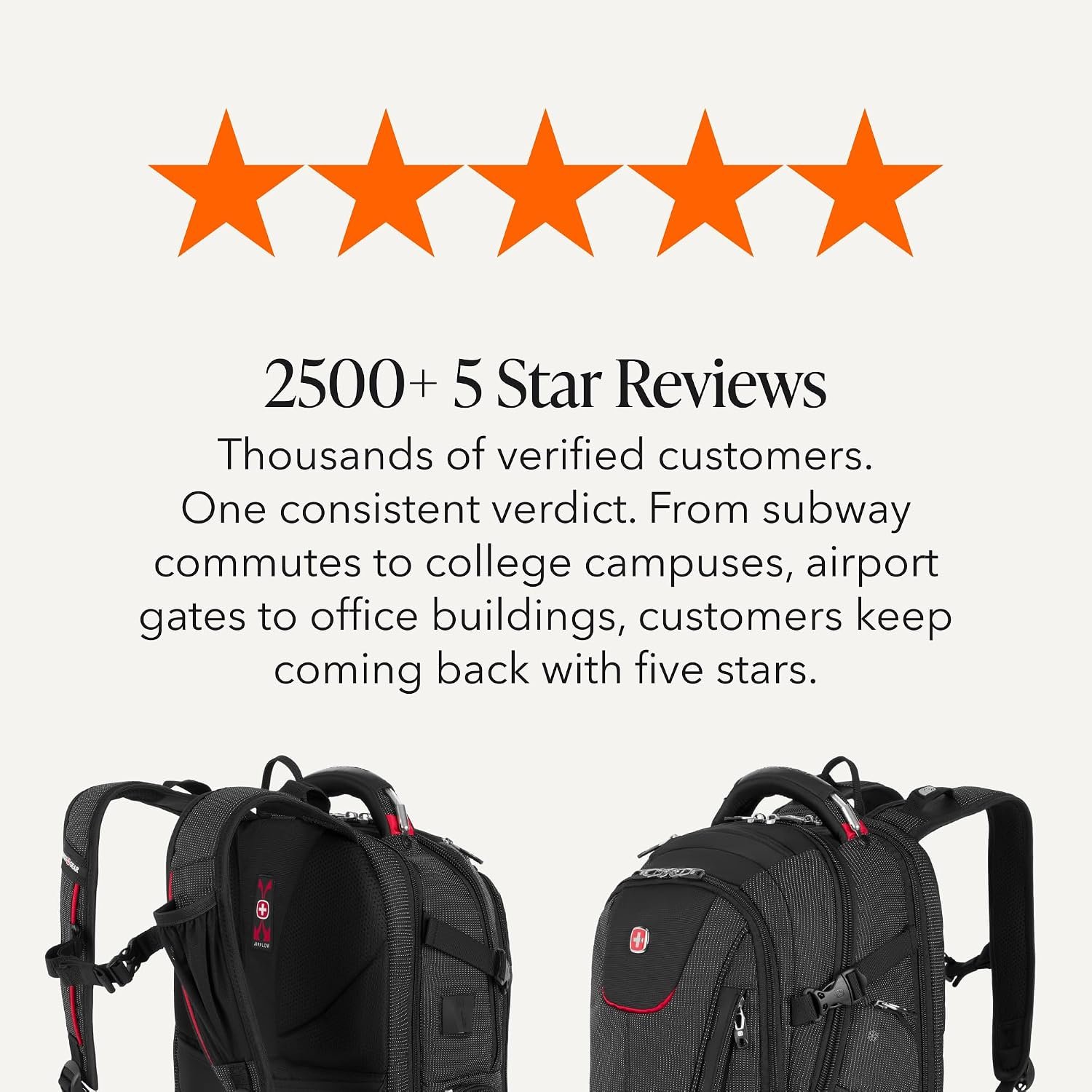 SwissGear Travel Tech Elite Laptop Backpack – Fits Laptops up to 16” – ScanSmart TSA-Friendly Backpack with USB Port, Shoe Compartment & Organizer Pockets – Black Dot - Image 8