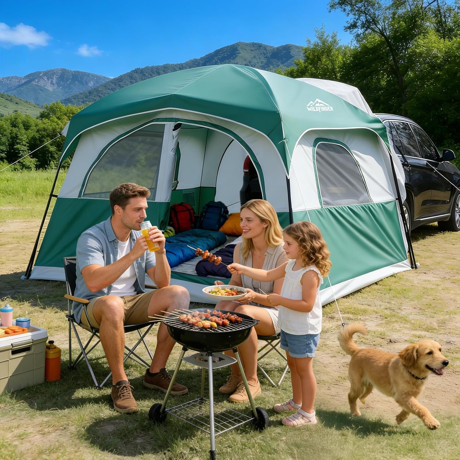 SUV Tent, Car Tents for Camping, Universal SUV Tailgate Tent | 10x9ft Large, PU3000 Waterproof, Camping Tent Universal Compatible with SUV, CUV, Easy Setup Standalone Shelter for Outdoor - Image 8