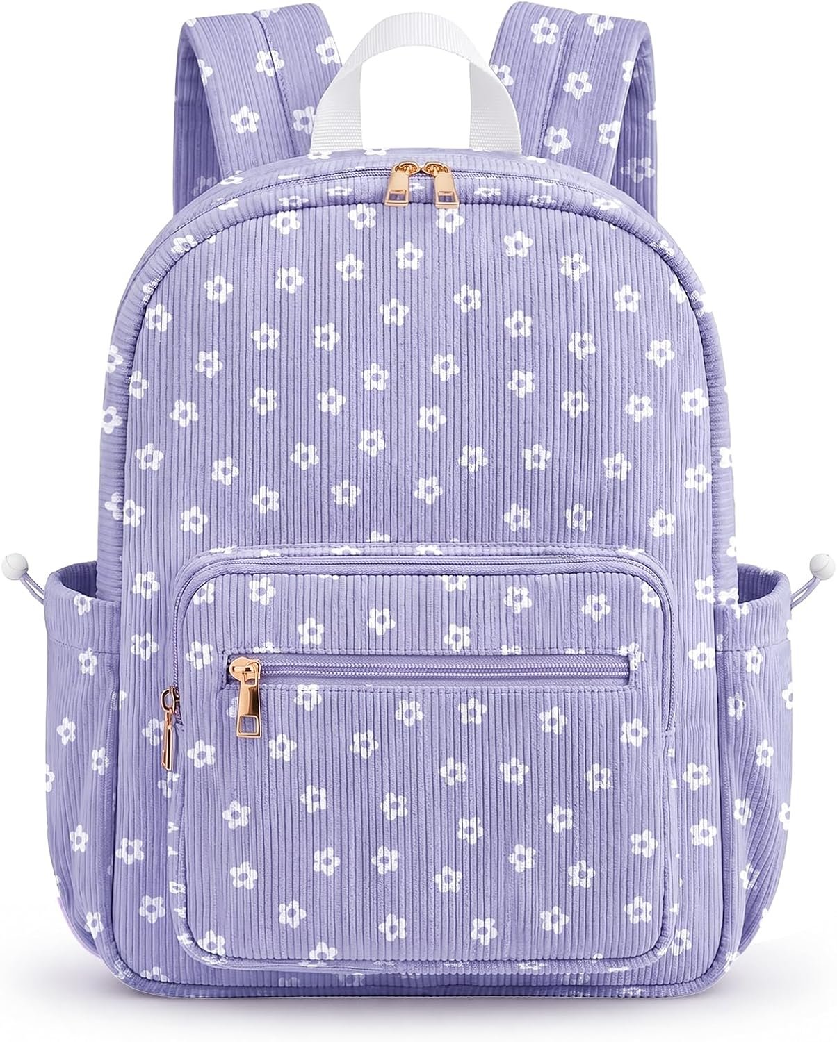 Corduroy Girls Backpack，Cute School Backpack for Teens Girls Kids Bookbags for Elementary High School Women Laptop Bags Daypacks With Lunch Bag and Pencil Case (1 Set)