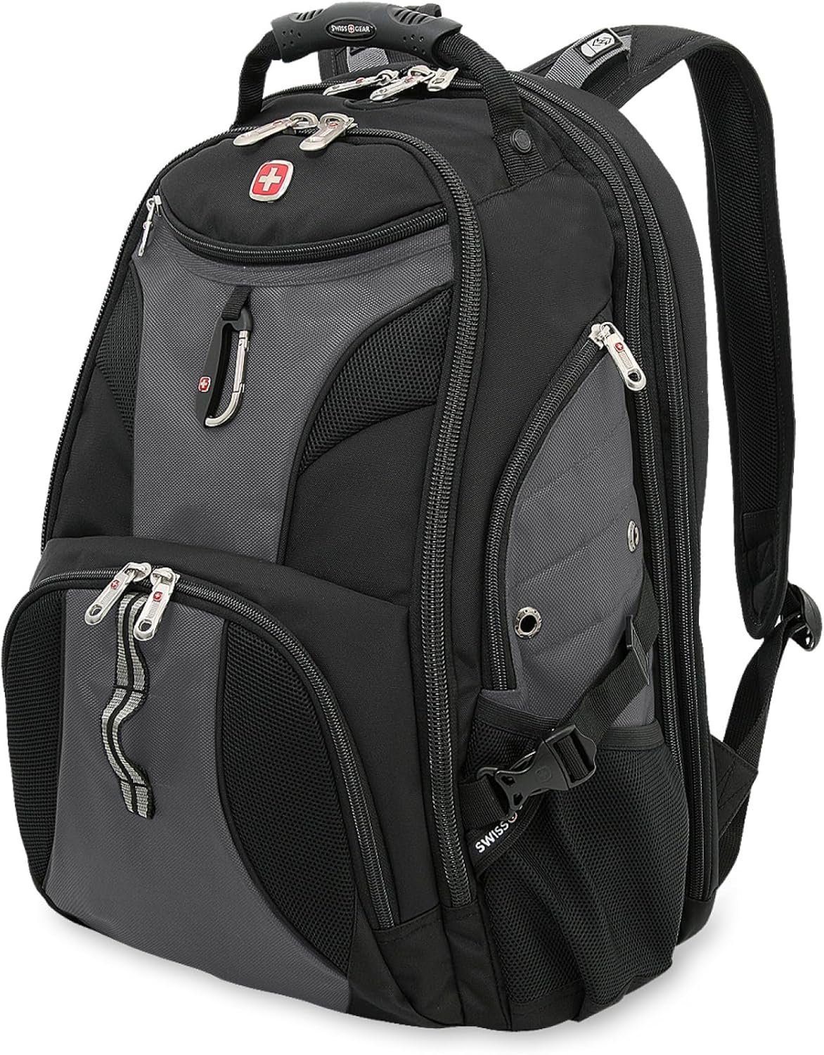 SWISSGEAR 1900 ScanSmart Laptop Backpack, Fits Most 17-Inch Laptops, TSA-Friendly Lay-Flat Design, RFID Protection, and Tablet Pocket, Black, 31L, 18.5-Inch