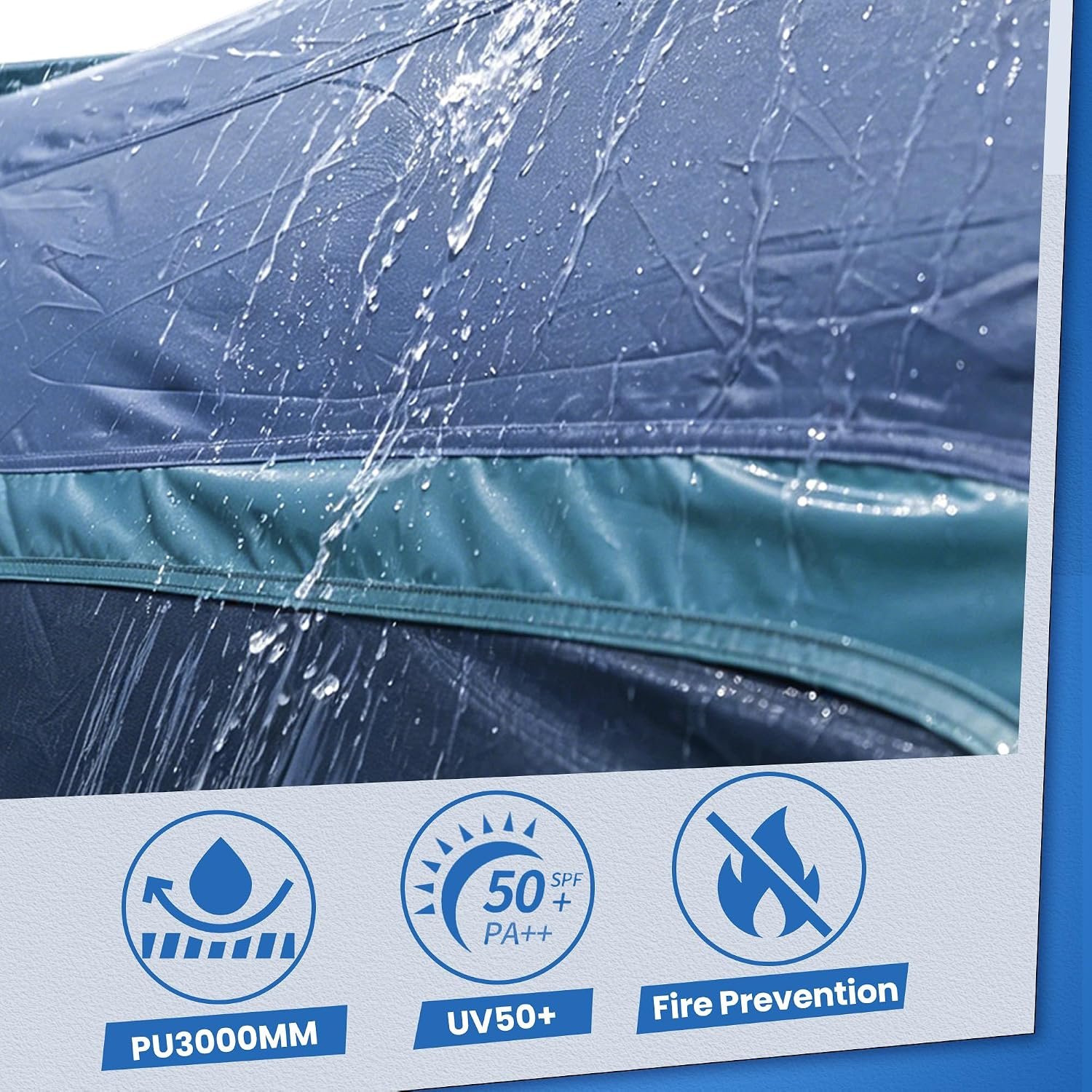 5-9 Person SUV Tent, Screen Porch and Awning, 14.1x9.2x6.9 FT | PU3000 Waterproof, UPF 50 Sun Protection, Can Be Independently Set Up, Portable Storage Bag Included, Fits Jeep And Truck - Image 8