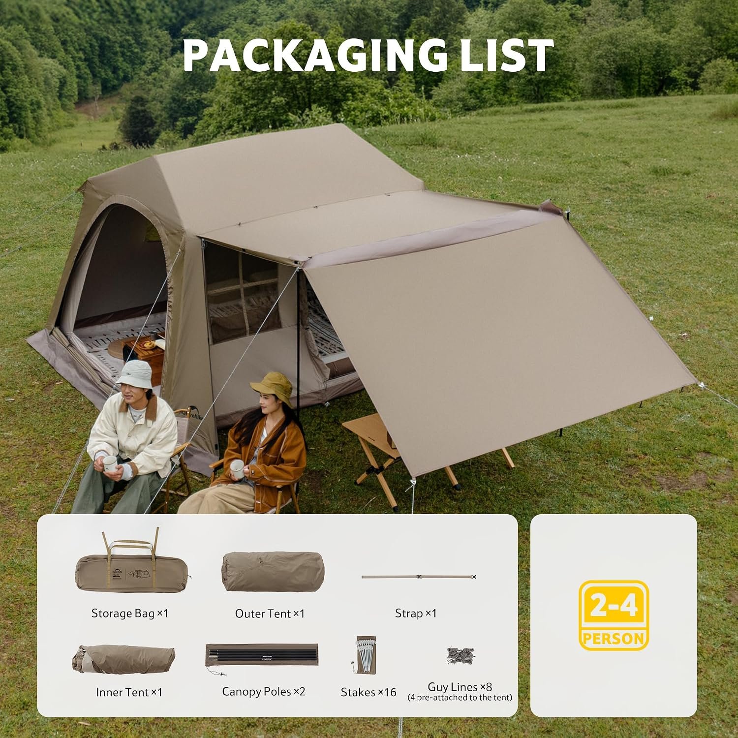 Naturehike Village Instant Tent, Camping Tent with Full Rainfly - Image 7