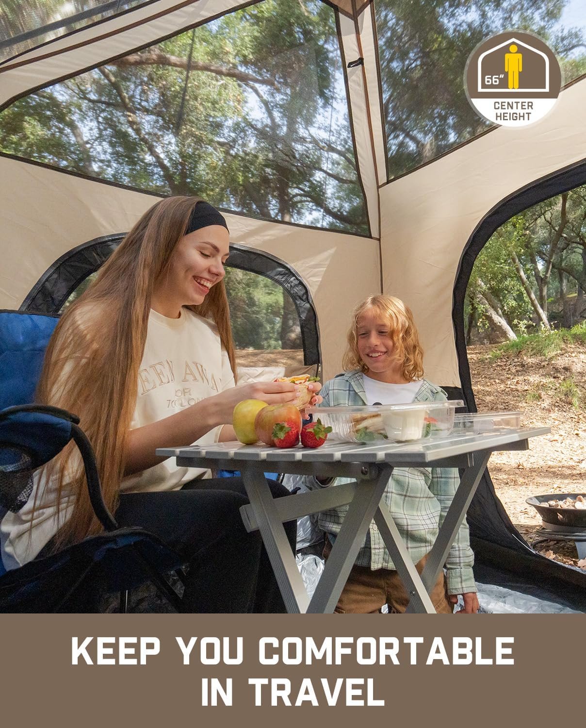 FanttikOutdoor 4/6/8/10 Person Instant Tent for Camping Setup in 60s | Camping Tent with Rainfly & Windproof, Portable Instant Cabin Tent with Carry Bag for Family Camping & Hiking - Image 5