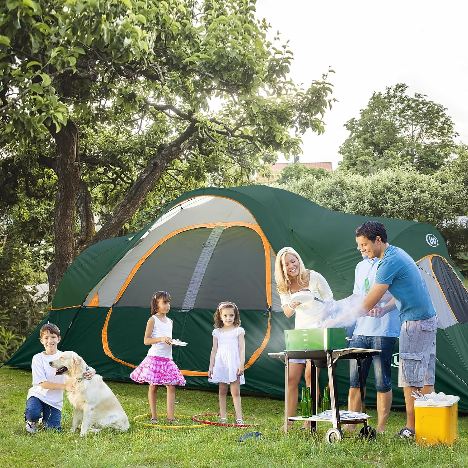 UNP 10 Person Tents for Camping Family Outdoor Camping Tent | 2 Rooms with Rainfly, Waterproof 5 Large Mesh Windows Size 18ft x 9ft x78in - Image 7