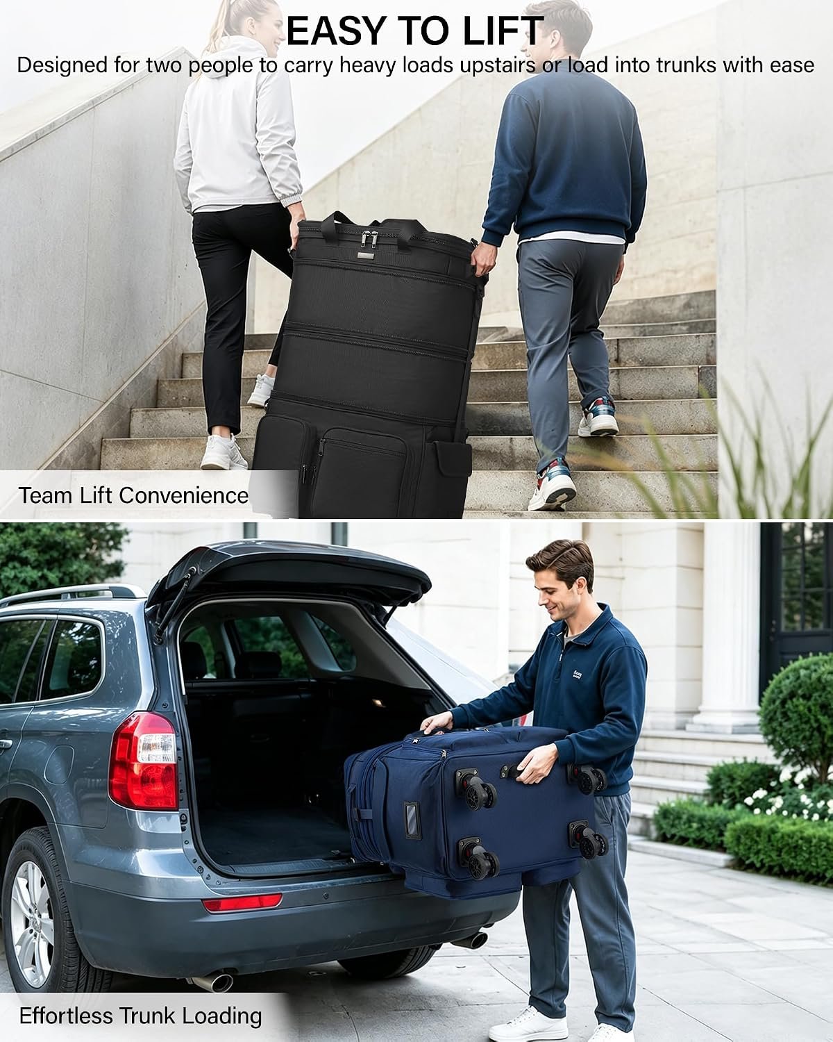 MILADA Expandable Luggage Bags for Travel Large Suitcases with Wheels | Upgraded Foldable Rolling Bag, 13 Pockets, Multi Carry Ways, Collapsible Travel Bag for Moving, Gym, Shopping, Men & Women - Image 7