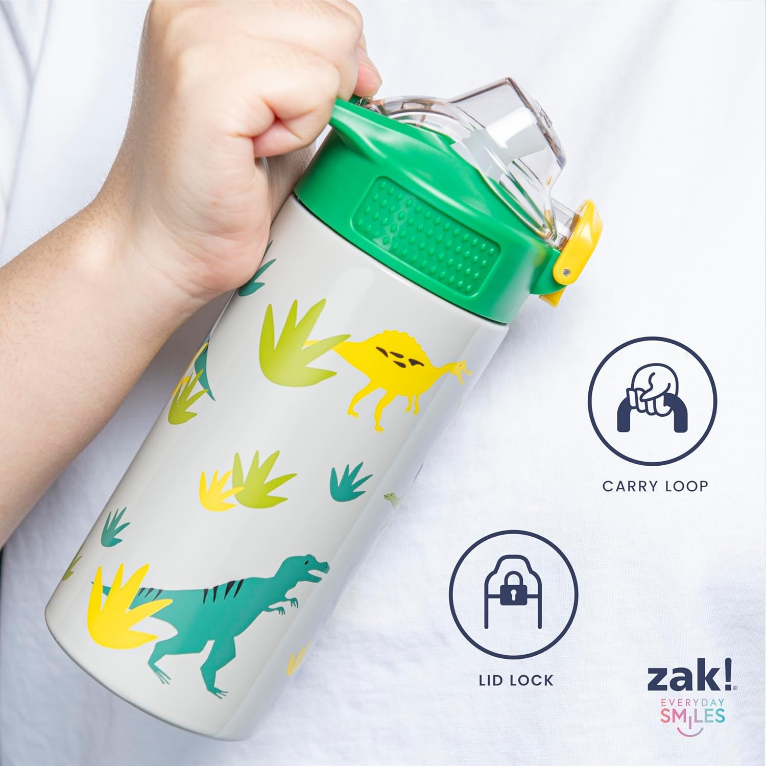 Zak Designs Disney Moana Sage 14oz Leak-Proof Straw Kids Water Bottle | BPA Free, Insulated Stainless Steel, Cupholder Friendly, Dishwasher Safe, Easy to Clean, Lid Lock, For School, Home, Travel - Image 6