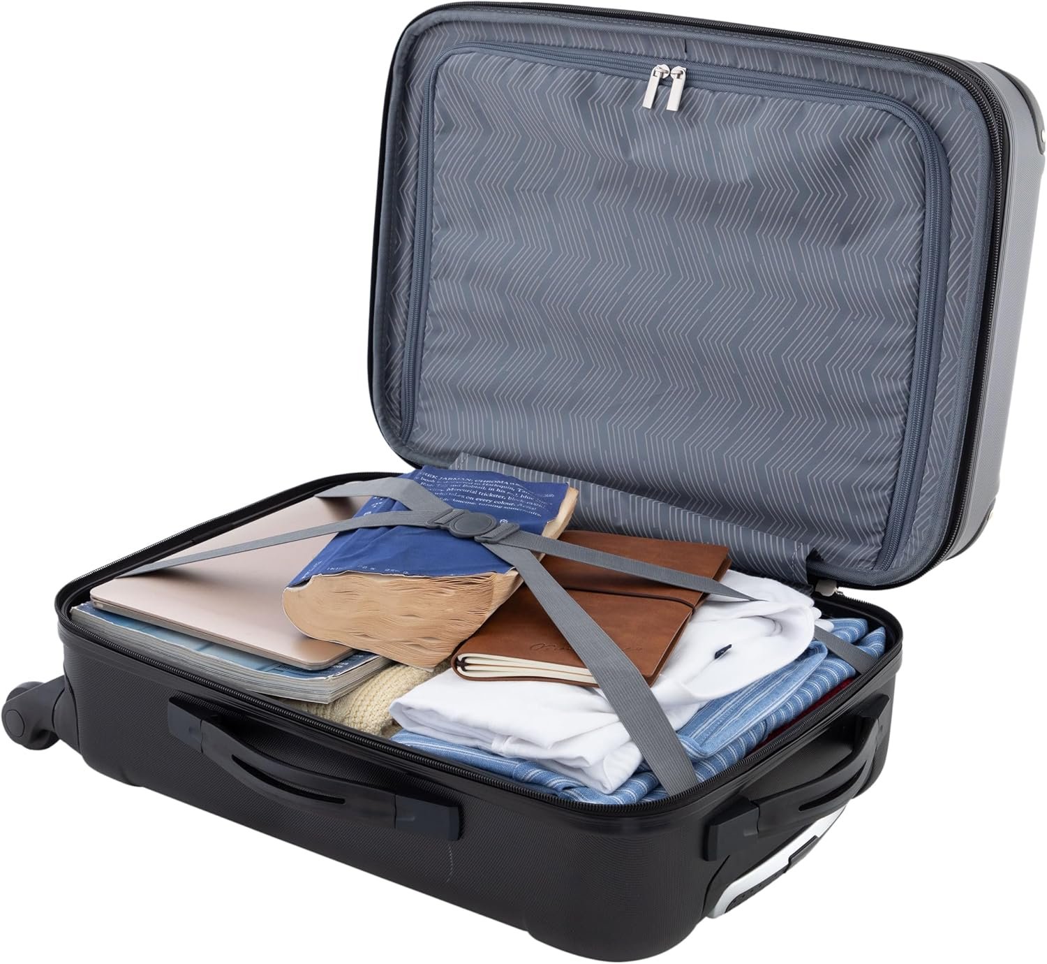 Travelers Club Chicago Hardside Expandable Spinner Luggage, Black, 22" Carry-On - Image 4