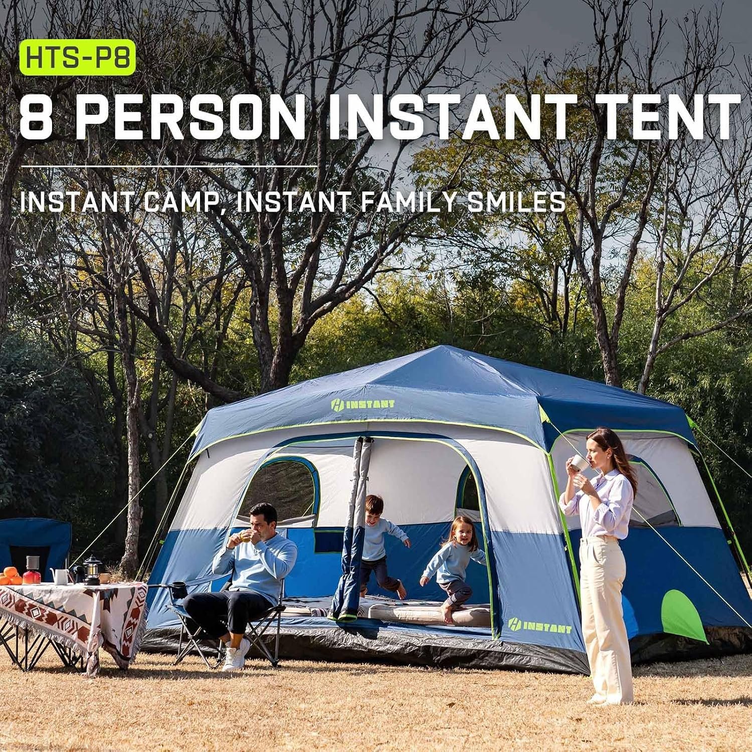 4/6/8/10 Person Instant Tent,Pop Up Tents for Camping with Rainfly | 60 Seconds Easy Setup,Cabin Tent for Family Camping with Expandable Carry Bag & Upgraded Ventilation - Image 9
