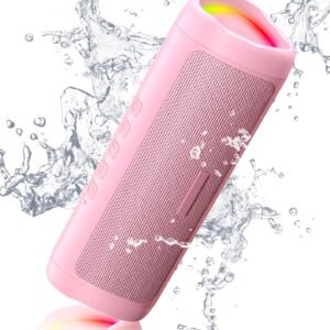Bluetooth Speaker, 20W HD Sound, Portable Wireless, IPX5 Waterproof, Up to 24H Playtime, TWS Pairing, for Home/Party/Outdoor/Camping/Beach Essentials, Electronic Gadgets, Birthday Gift (Pink)