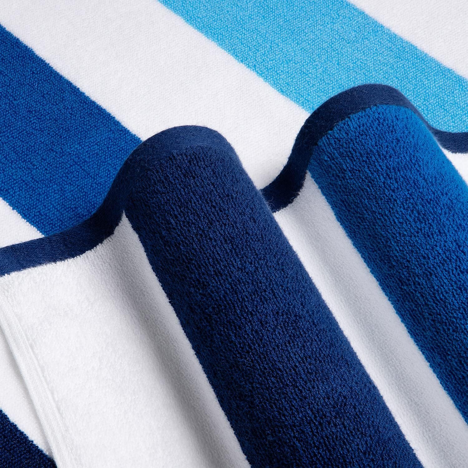 Bornbay Cotton Oversized Beach Towel - Extra Large 40"X70" Plush Thick Pool Towel, XL Fluffy Multi Blue Beach Towels Stripe Swimming Towel for Adults Mens Women - Image 5