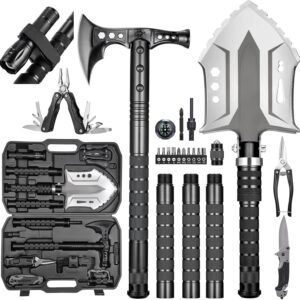 Camping Shovel Axe Outdoor Survival Shovel Set with High Carbon Steel | Camping Gear for Men Outdoor Camping Hiking Backpacking Emergency