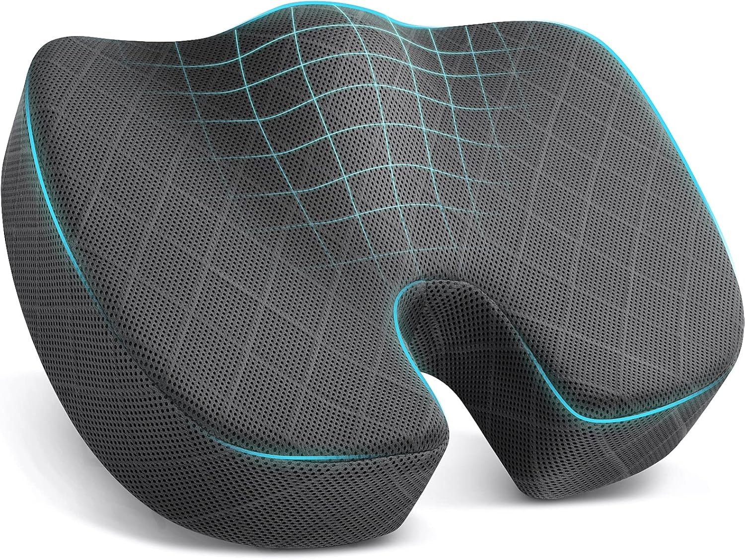 Seat Cushion - Memory Foam Sitting Pillow for Office Chair, Car Seat, Airplane, Bleacher - Sciatica & Hip & Coccyx Pain Relief Desk Chair Cushion for Long Sitting Office Workers, Car Drivers | for Car Seat, Airplane, Desk Chair - Sciatica & Hip & Coccyx Pain Relief Cushion for Long Sitting Office Workers, Car Drivers