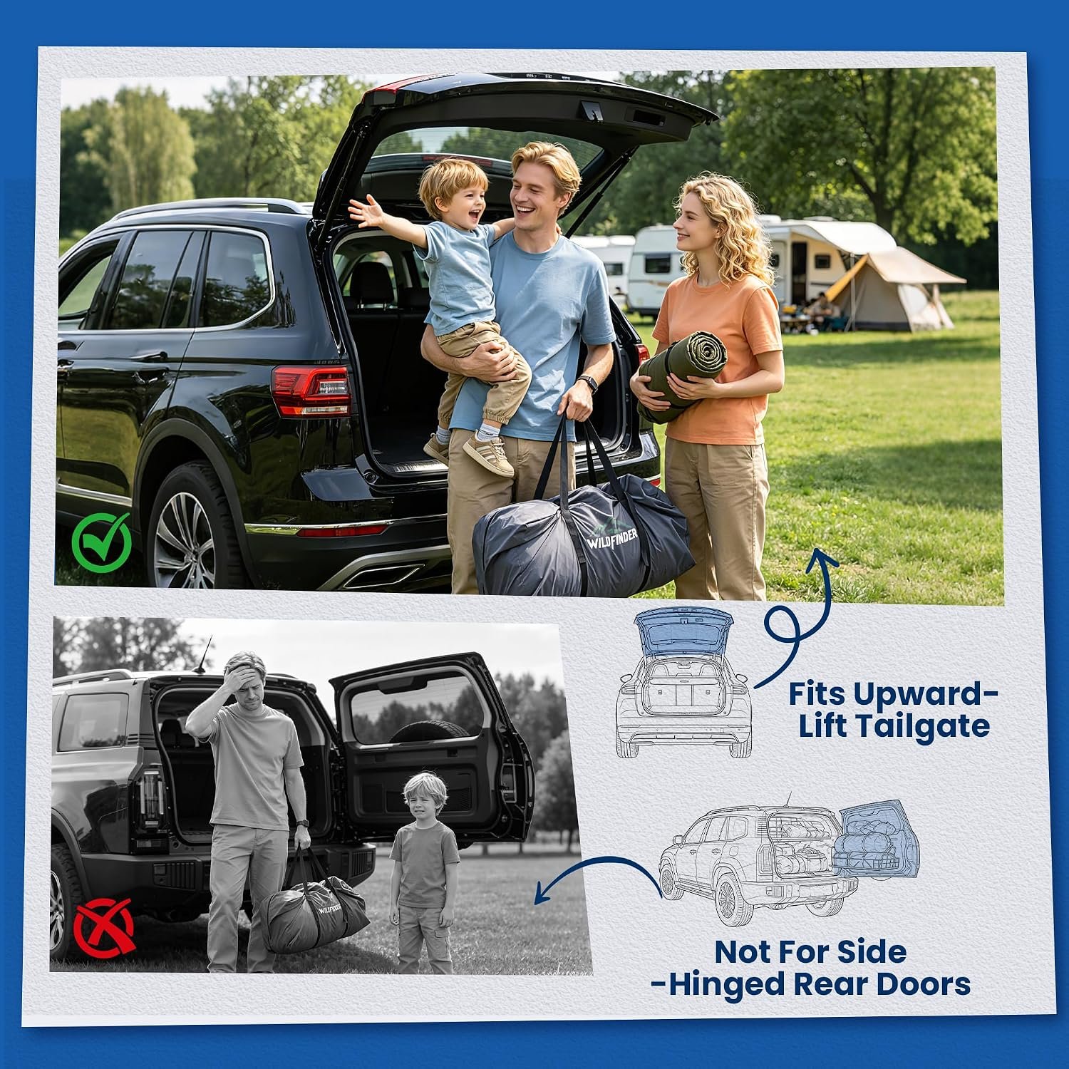 5-9 Person SUV Tent, Screen Porch and Awning, 14.1x9.2x6.9 FT | PU3000 Waterproof, UPF 50 Sun Protection, Can Be Independently Set Up, Portable Storage Bag Included, Fits Jeep And Truck - Image 6