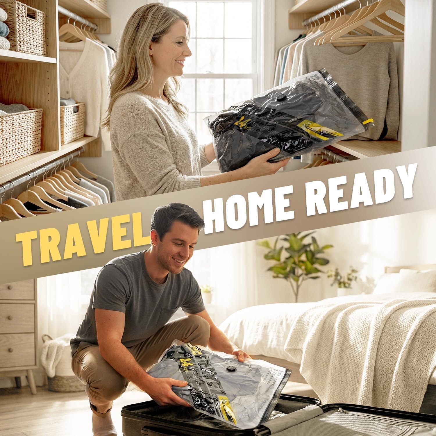 Cordless Vacuum Bags for travel - 18 Pack Rechargeable Wireless Vacuum Seal Bags for Clothing Travel, Space Saver vacuum storage bags with pump for Clothes, Blankets & Luggage Organization - Image 5