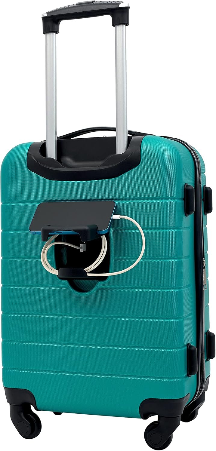 Wrangler Smart Spinner Hardside Luggage, 2 Piece Set, Teal - Image 7