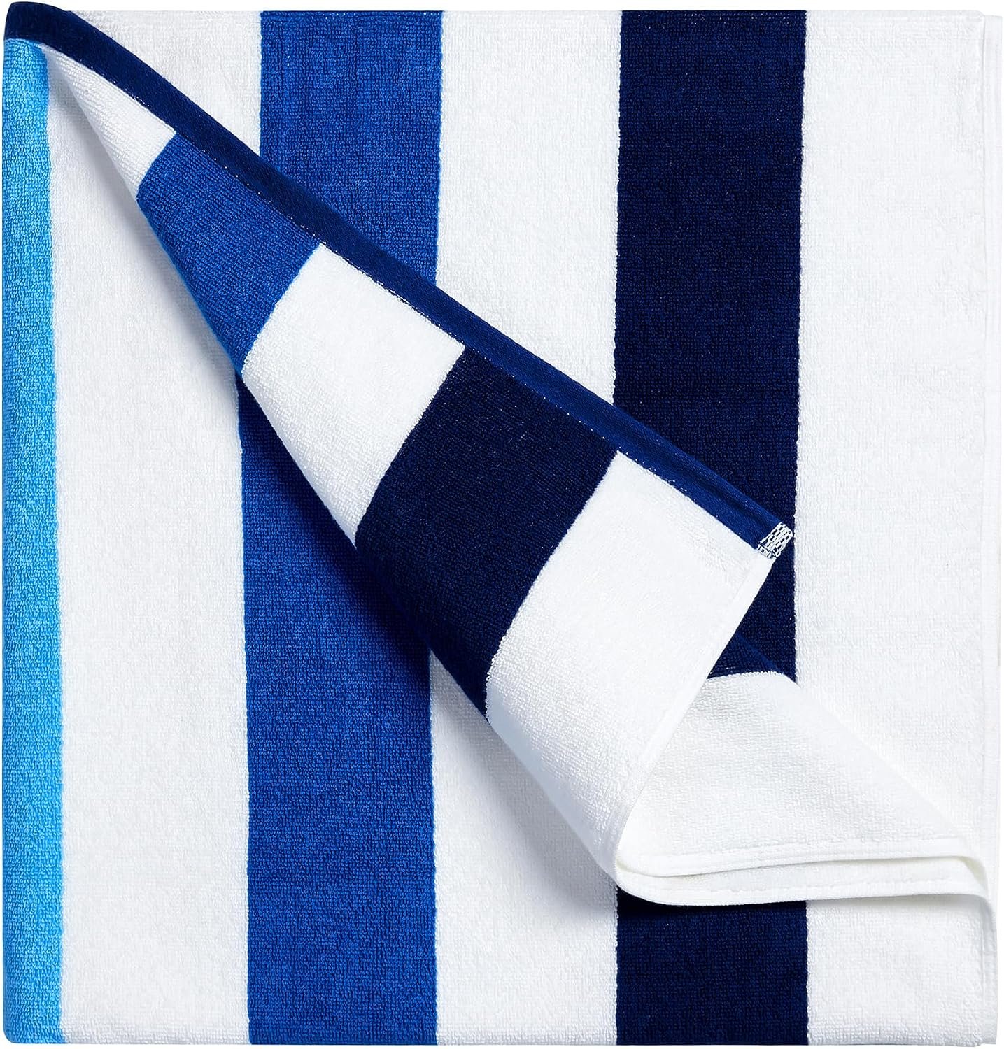 Bornbay Cotton Oversized Beach Towel - Extra Large 40"X70" Plush Thick Pool Towel, XL Fluffy Multi Blue Beach Towels Stripe Swimming Towel for Adults Mens Women