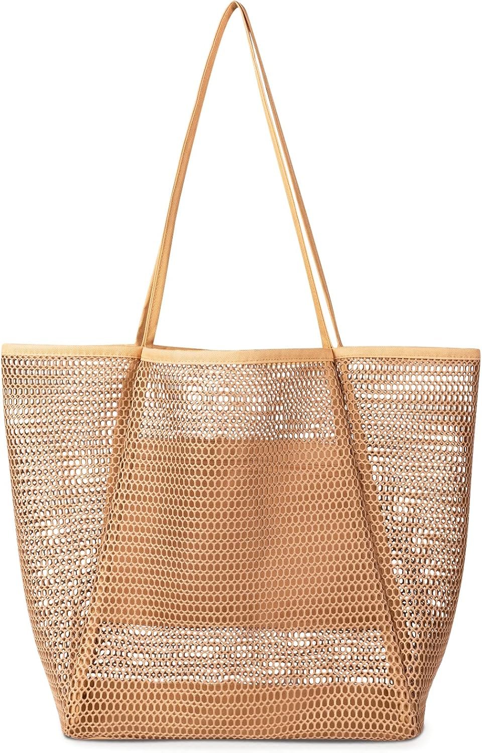 Iioscre Beach Bag for Women, Causal Hobo Handbags with Zipper Inner Pocket | Foldable Swim Tote Bag for Beach Vacation Essentials