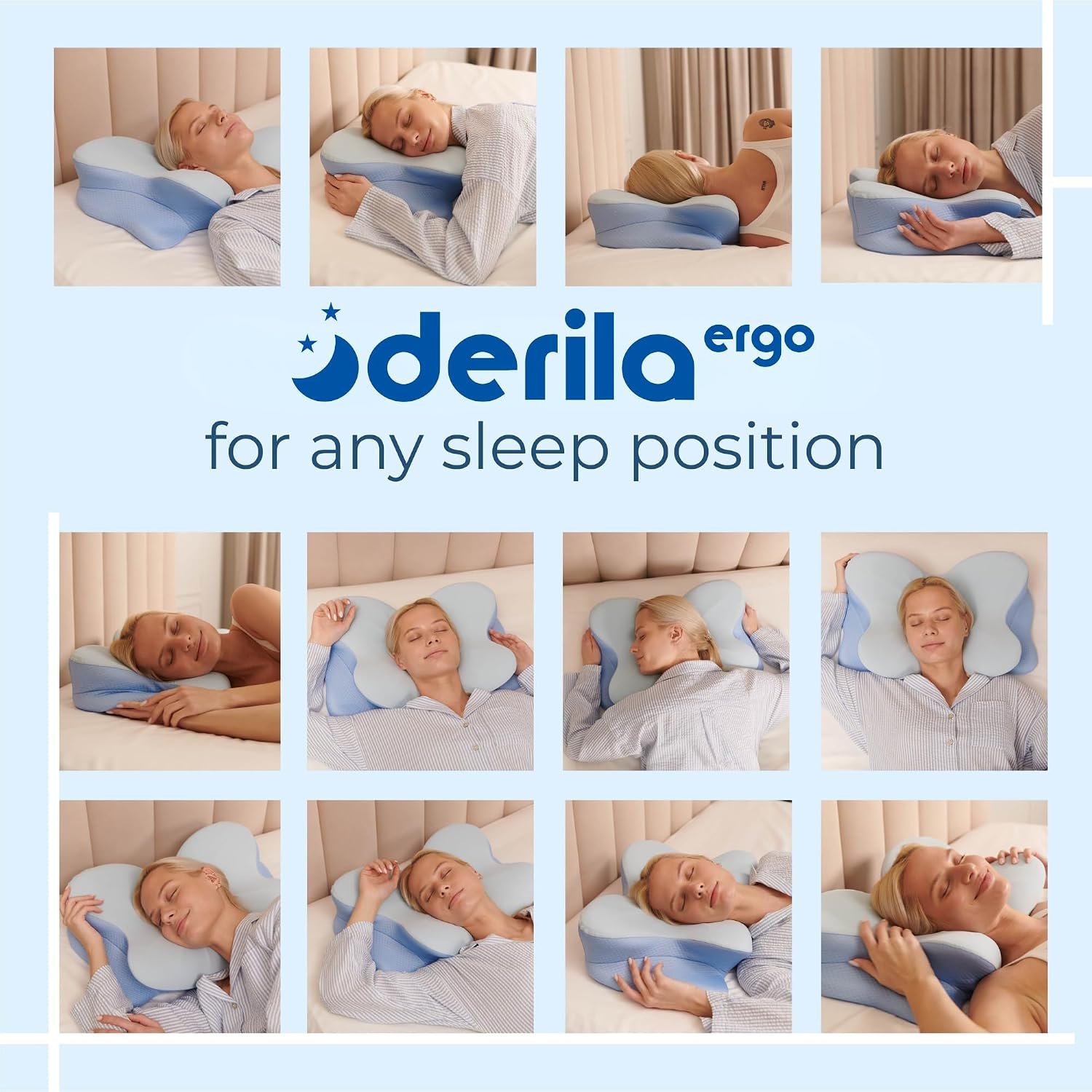 Derila Ergo Cervical Neck Pillow for Sleeping Pillow Contour Memory Foam Pillows for Back, Side Sleeper Pillows 21.25 x 14.17 x 4.72 inches | Pillows For Back, Side Sleeper Pillows 21.25 x 14.17 x 4.72 inches - Image 7