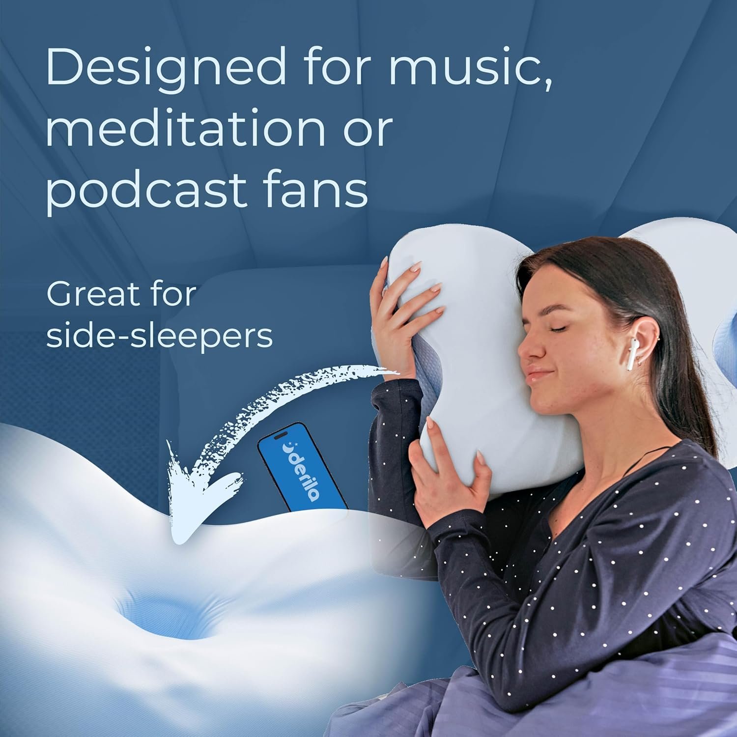 Derila Ergo Cervical Neck Pillow for Sleeping Pillow Contour Memory Foam Pillows for Back, Side Sleeper Pillows 21.25 x 14.17 x 4.72 inches | Pillows For Back, Side Sleeper Pillows 21.25 x 14.17 x 4.72 inches - Image 9