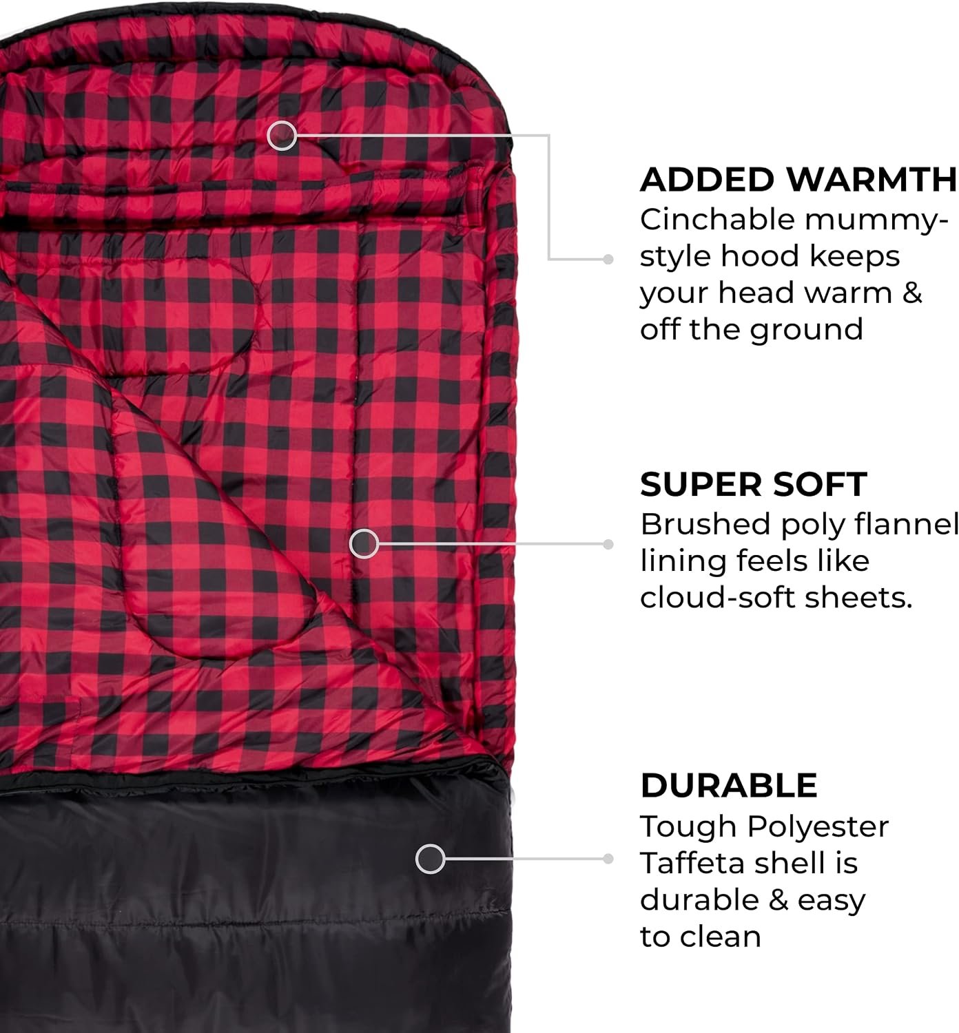 Teton Celsius XXL Sleeping Bag, Cold Weather Sleeping Bags for Adults and Kids, Camping Made Easy and Warm. Compression Sack Included - Image 4