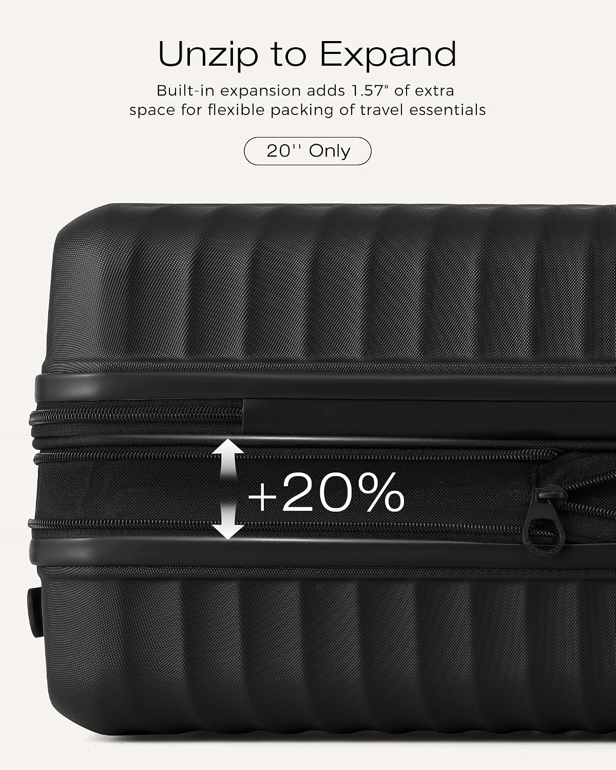 Coolife Luggage 3 Piece Set, Lightweight PC Hardside Suitcases, 20/24/28 | Expandable 20-Inch Carry-On, Dual Spinner Wheels, TSA-Approved Lock, Upgraded PC Hardshell, Durable Travel Suitcases - Image 5