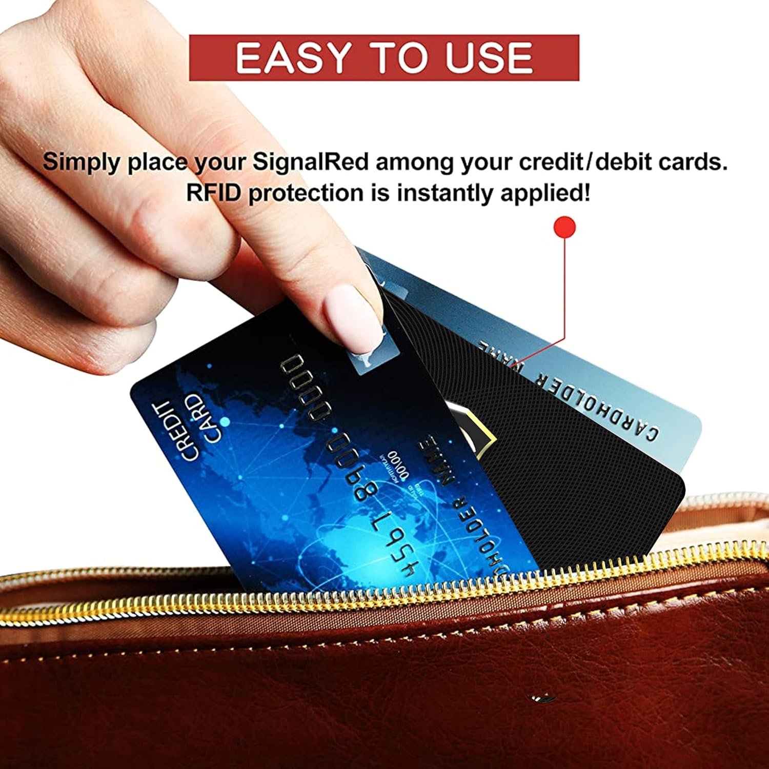 SaiTech IT 5 Pack RFID Blocking Card for Credit Debit ID Card, Black | Slim Anti-Theft Contactless NFC RFID Blocker Protector, Easily Fit into Wallet and Purse, for Men & Women - Image 8