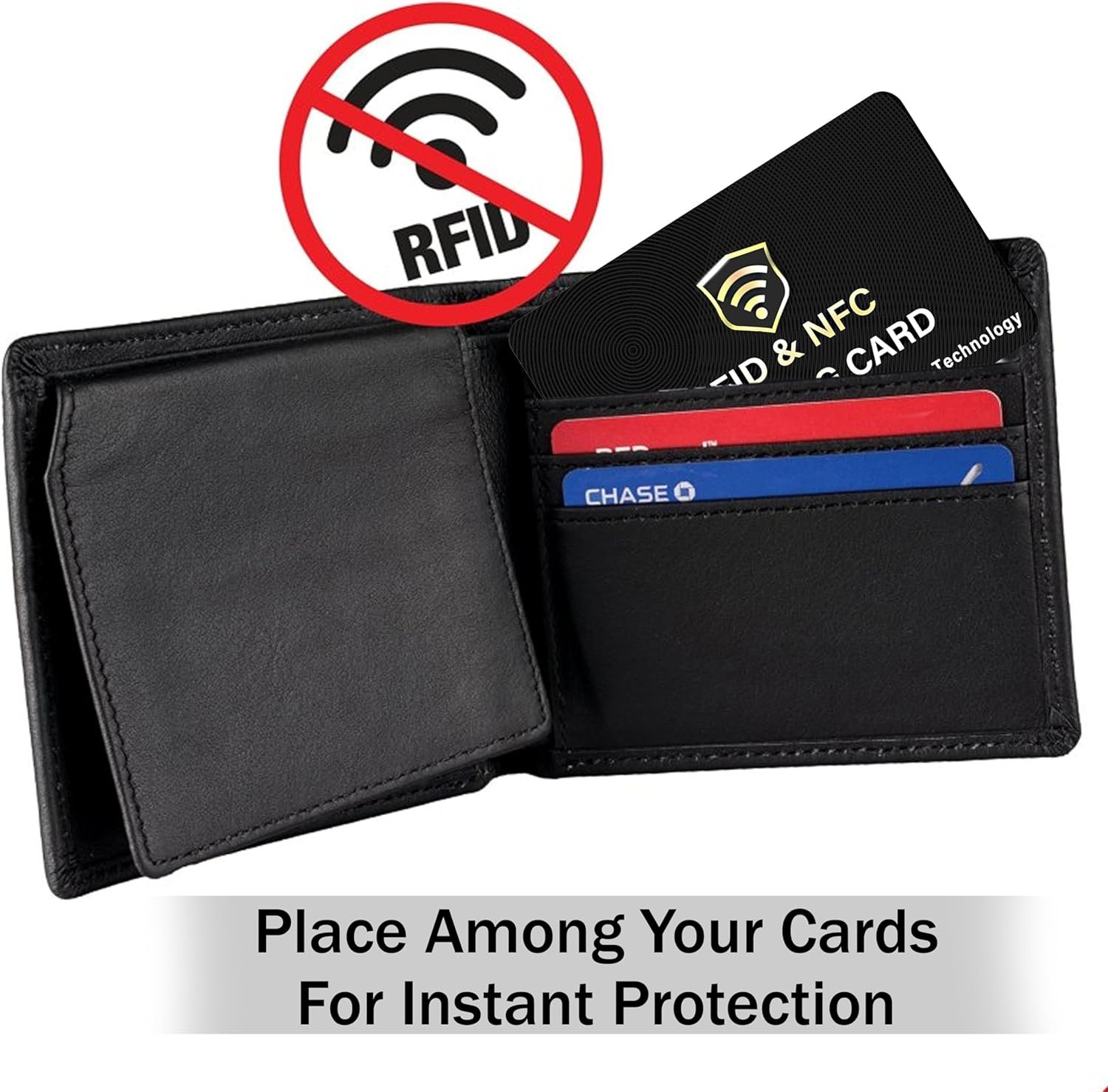 SaiTech IT 5 Pack RFID Blocking Card for Credit Debit ID Card, Black | Slim Anti-Theft Contactless NFC RFID Blocker Protector, Easily Fit into Wallet and Purse, for Men & Women - Image 9
