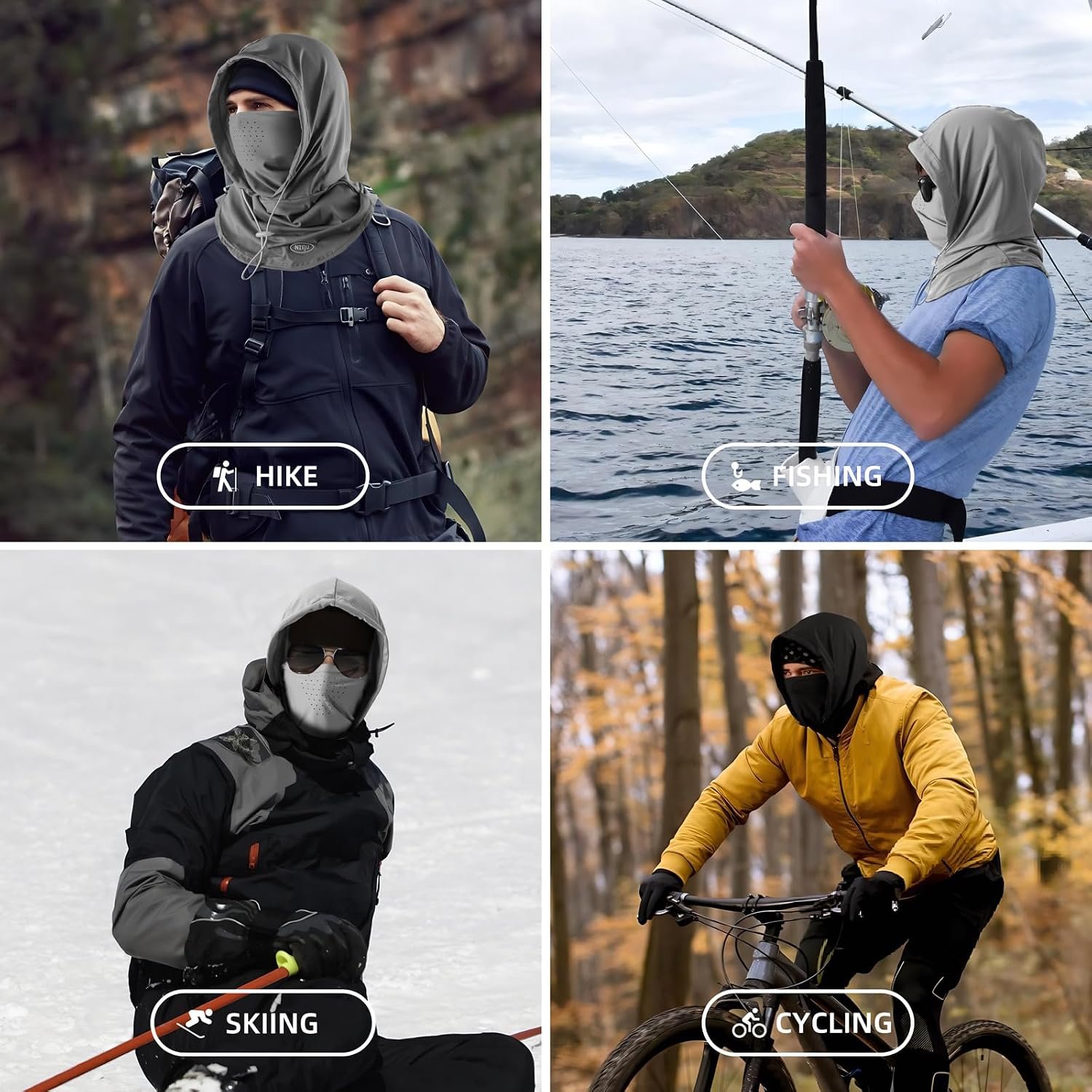 Summer Balaclava Face Mask with Breathable Holes Sun Face Shield for Men | Breathable cooling hood with adjustable fit for fishing, cycling and outdoor sports - Image 3
