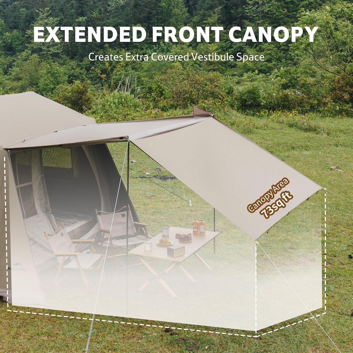 Naturehike Village Instant Tent, Camping Tent with Full Rainfly - Image 3