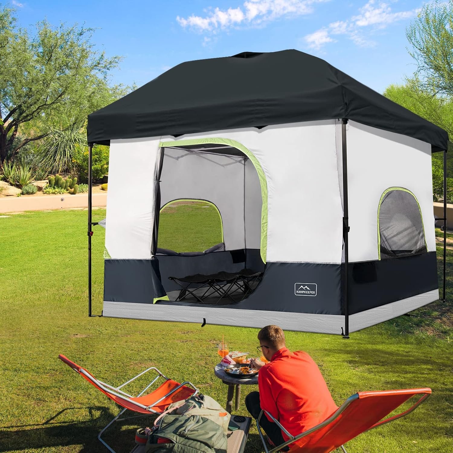 Camping Inner Tent for Pop Up Canopy–Vented Roof(Top & Frame NOT Included) | Converts 10'x10' Straight Leg Canopy into Camping Tent–Fully Vented Roof - Image 7