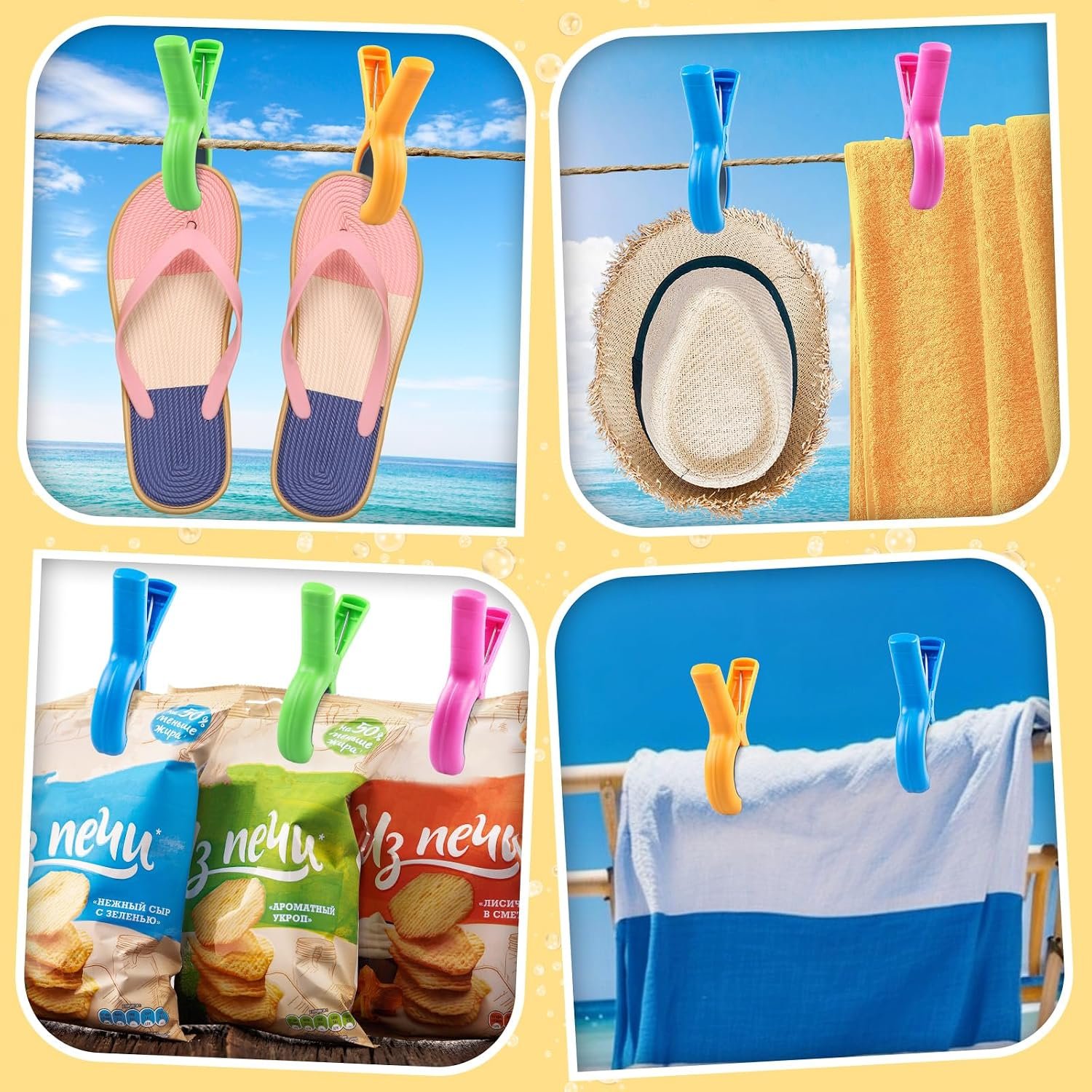 Large Beach Towel Clips for Beach Chairs, 8 Pcs Towel Holder for Beach Chair Pool Chair on Cruise, Jumbo Size Heavy Duty Clothes Pins, Beach Chair Clips to Beach Accessories Must Haves, 4 Colors - Image 6