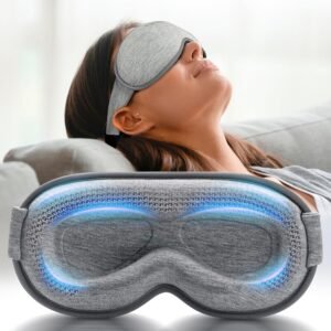 3D Blackout Weighted Eye Mask for Sleep, Airplane Travel Essential | Long flights, road trips, gentle weighted comfort, deep cups, lash-friendly, adjustable strap, daytime naps for men & women