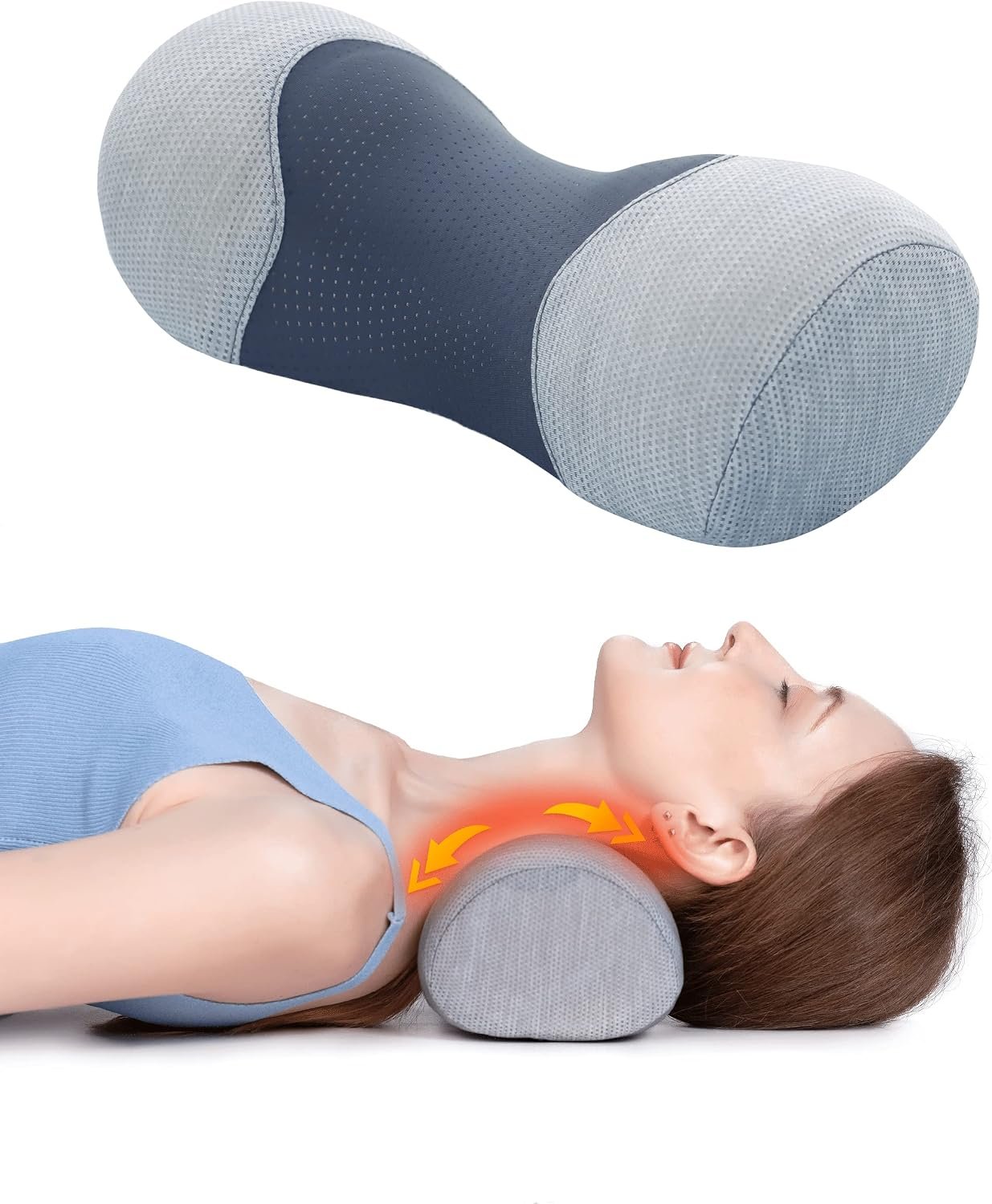 Bespilow Small Neck Roll Pillow for Sleeping, Neck Pillows for Pain Relief | Travel Cervical Support Pillow for Bed Sleep, Round Contour Memory Foam Bolster for Back Sleepers, Breathable Cover, Odorless - Image 9