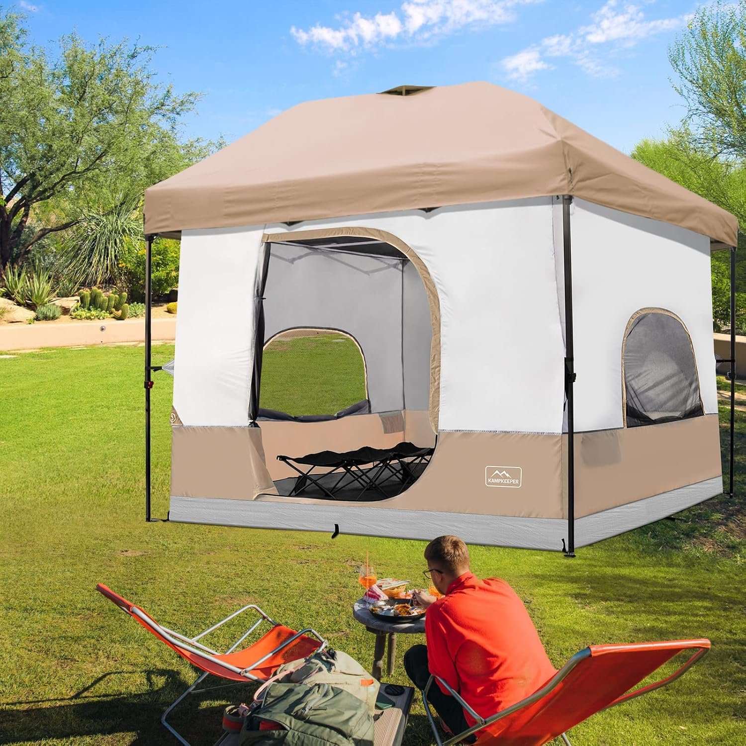 Camping Inner Tent for Pop Up Canopy–Vented Roof(Top & Frame NOT Included) | Converts 10'x10' Straight Leg Canopy into Camping Tent–Fully Vented Roof - Image 7