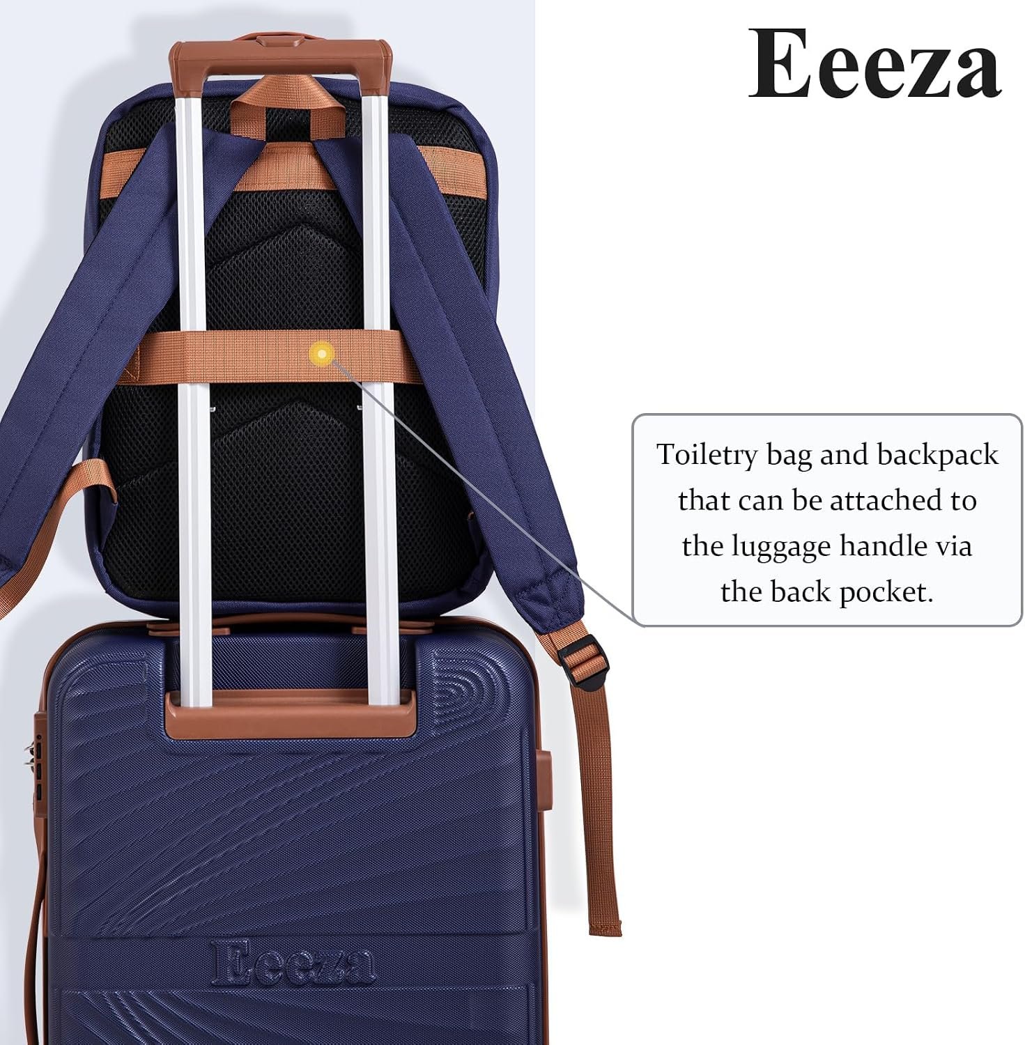 Carry On Luggage Set Suitcase 3 Piece,Purple (20"/BP/TB) | Lightweight Durable ABS Hardshell,360° Spinner Wheels,TSA Lock,YKK Zipper,22x14x9 Airline Approved for family travel vacation - Image 3