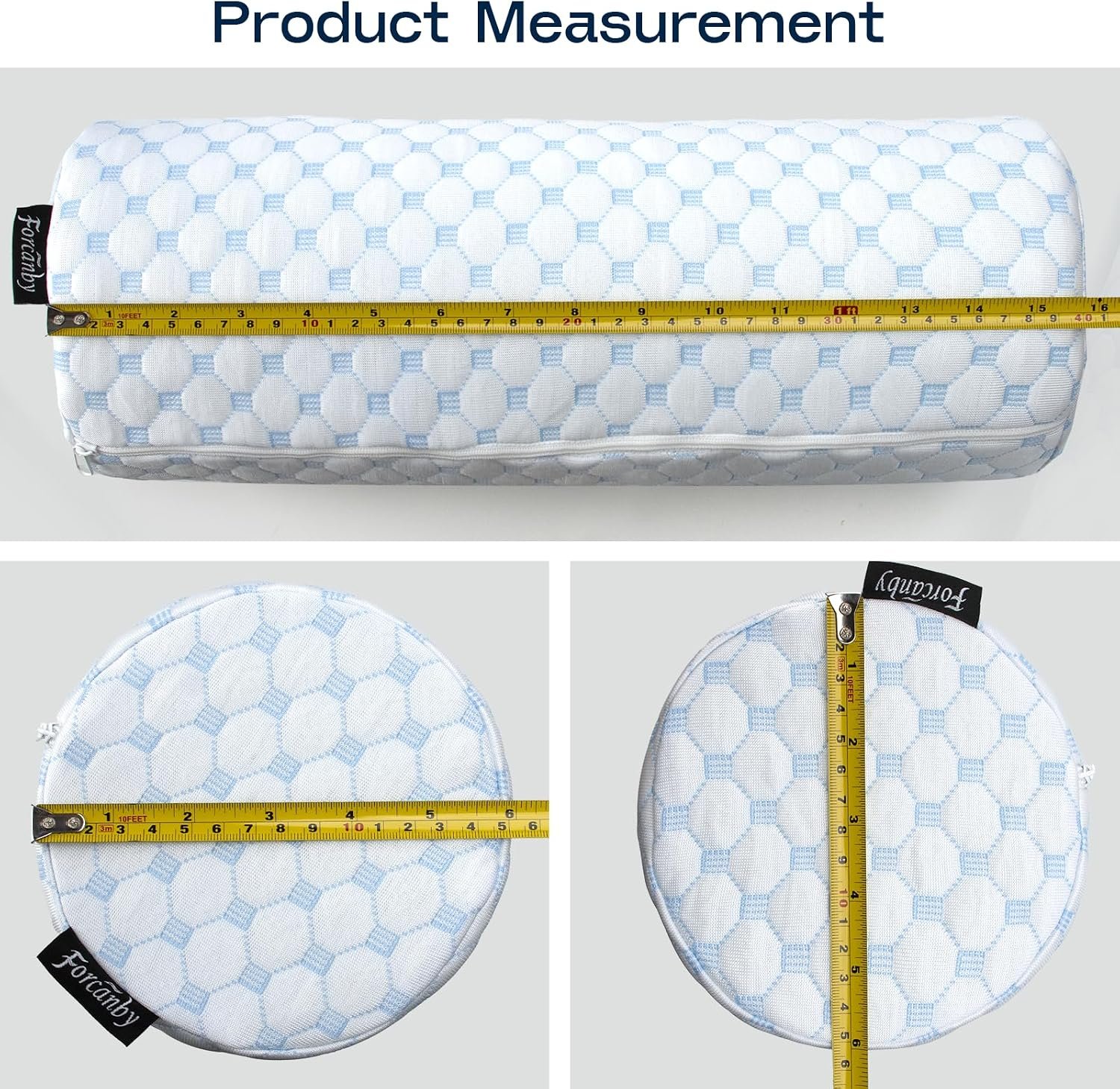 Neck Roll Pillow for Neck Pain Relief - Memory Foam Neck Support Pillow for Bed | Round Neck Pillow for Sleeping, 15.7 * 6 * 6 inch (Cool-Blue) - Image 8