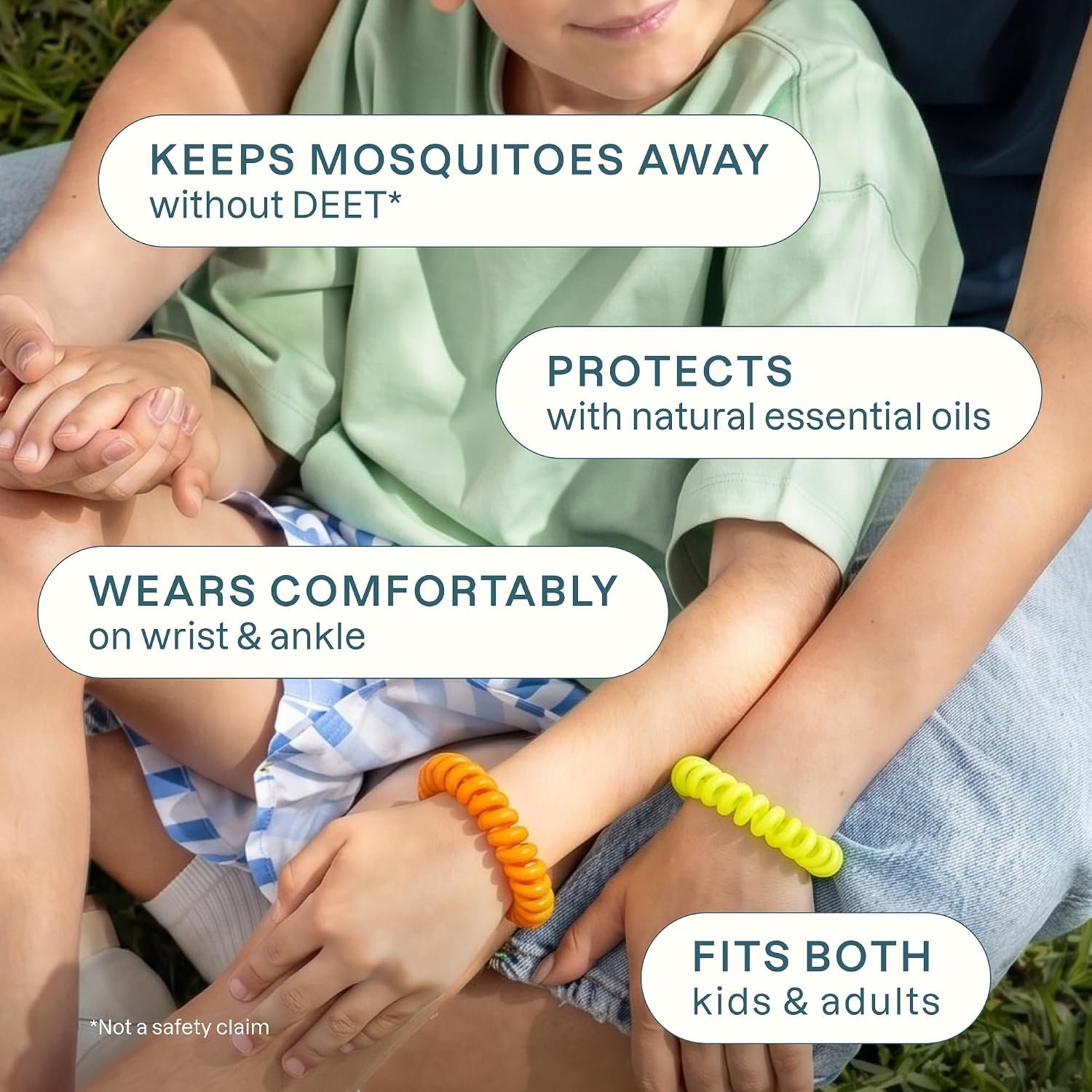 Cliganic 10 Pack Mosquito Repellent Bracelets for Adults & Kids - Natural DEET-Free Bands, Individually Wrapped - Image 5