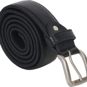 Men's Black Leather Money Belt Sizes 32 Through 64