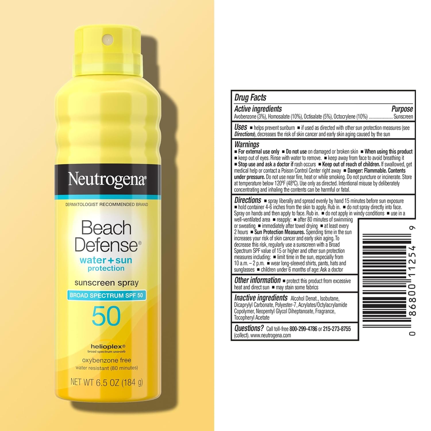 Neutrogena Beach Defense Sunscreen Spray, SPF 50, 6.5 oz | Face & Body, Broad Spectrum for UVA/UVB Protection, Lightweight Sunscreen, Water-Resistant up to 80 Minutes, Beach-Strength - Image 8