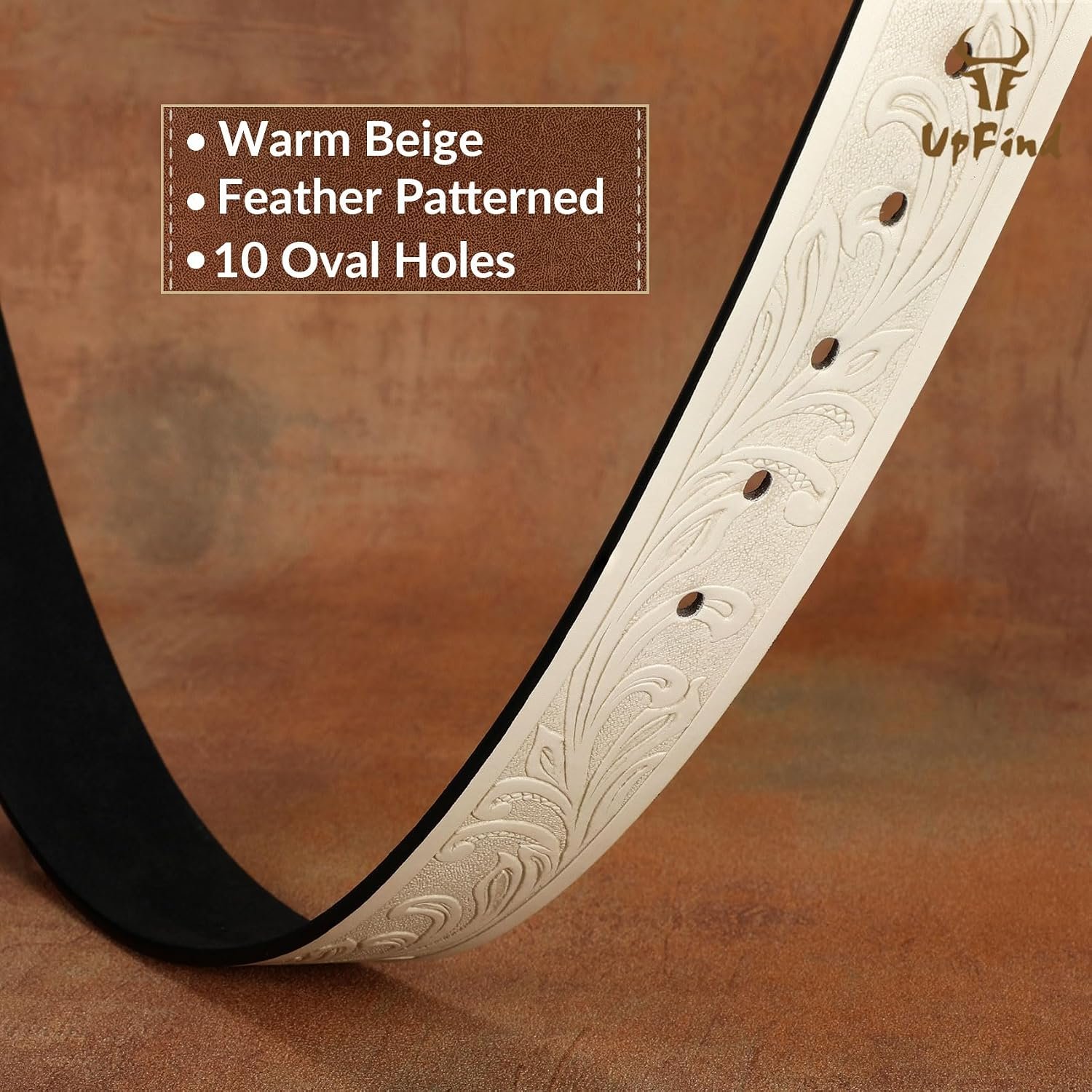 Men Women Western Belt Strap for Jeans Dress Cowboy Leather Belt Strap without Buckle - Image 2