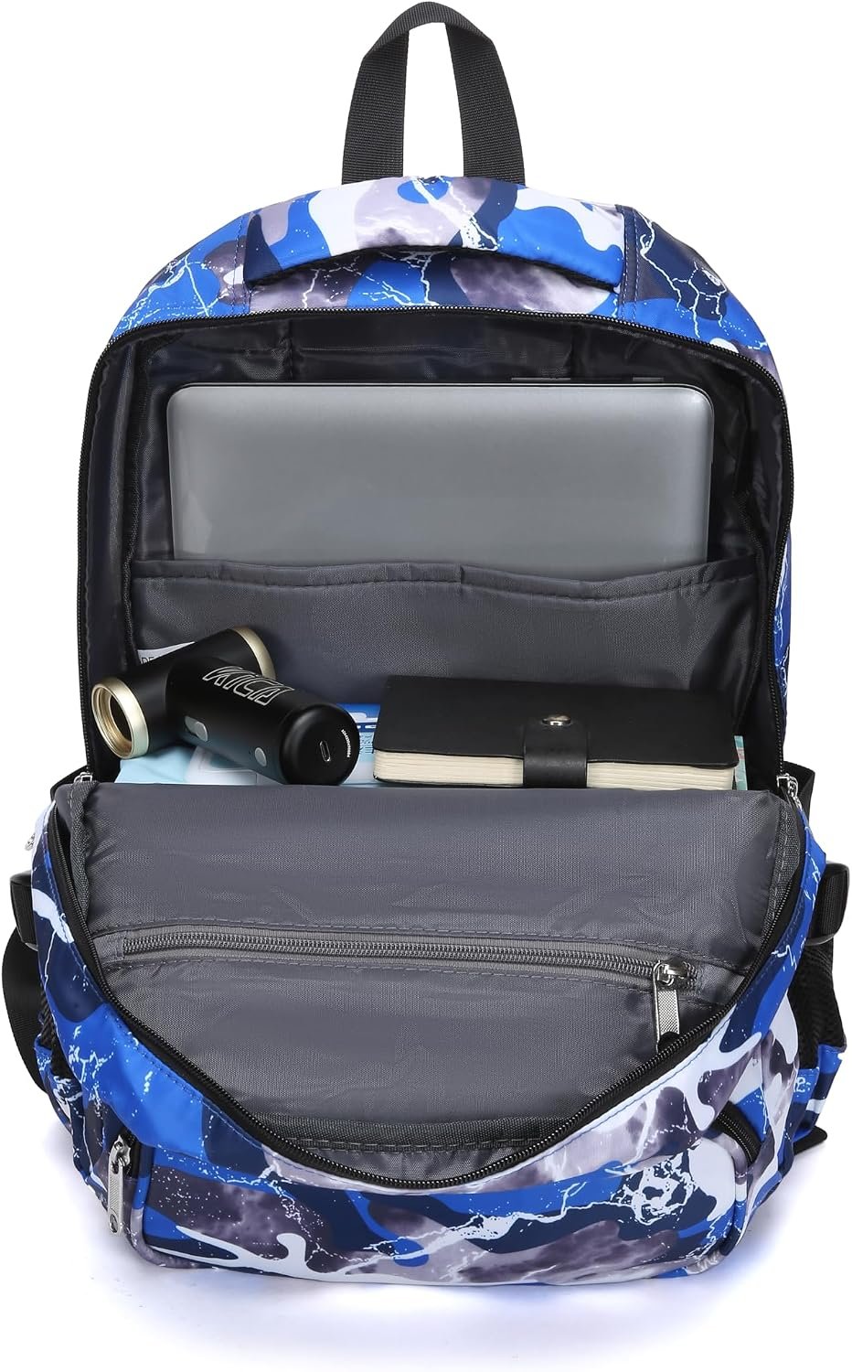 Kids Backpack for Boys Elementary Book Bags Primary Middle School Bookbags for Childs Water Resistant Back to School Gifts Son Mochila Escolares para Niños Aged 8-10 17 Inch Camo Blue - Image 8