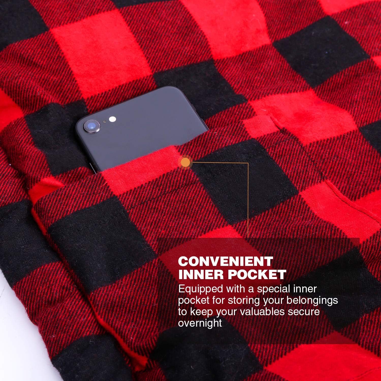 REDCAMP Cotton Flannel Sleeping Bag for Camping Backpacking, Adults Cold Weather Envelope Sleeping Bags with 2/3/4/6lbs Filling - Image 5