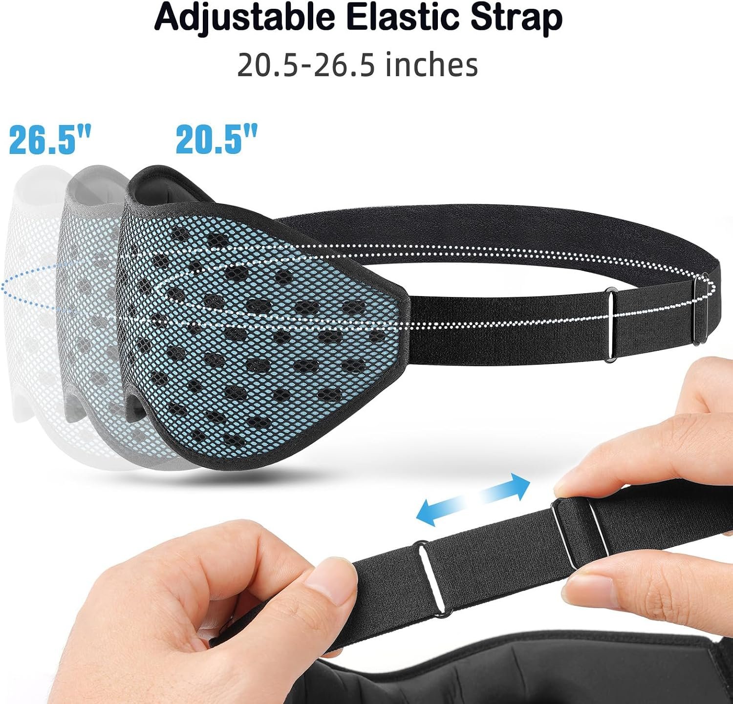 LitBear Breathable Sleep Mask, 3D Eye Mask Sleep for Side Sleeper Women Men | Light Blocking Sleeping Mask with Adjustable Strap, Soft Lightweight Eye Cover for Travel, Night Work, Nap -Ice Blue - Image 6