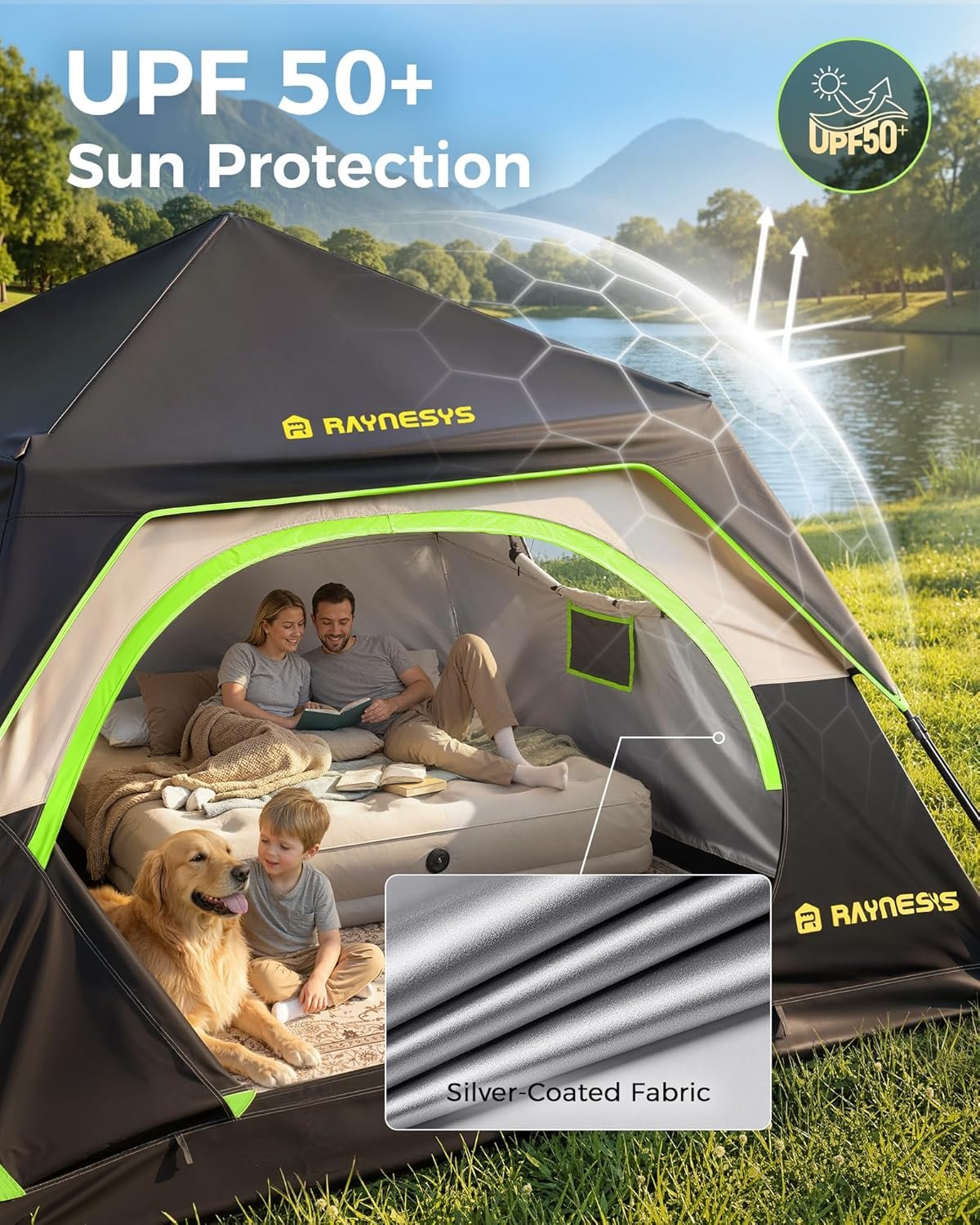 4/6/8 Person Camping Tent,Setup in 60 Seconds,Waterproof,Outdoor Camping | 60-Second Quick Setup,2000-3000mm waterproof tents for camping,Pop Up Tents,Instant Cabin Tents with Portable Carry Bag - Image 8