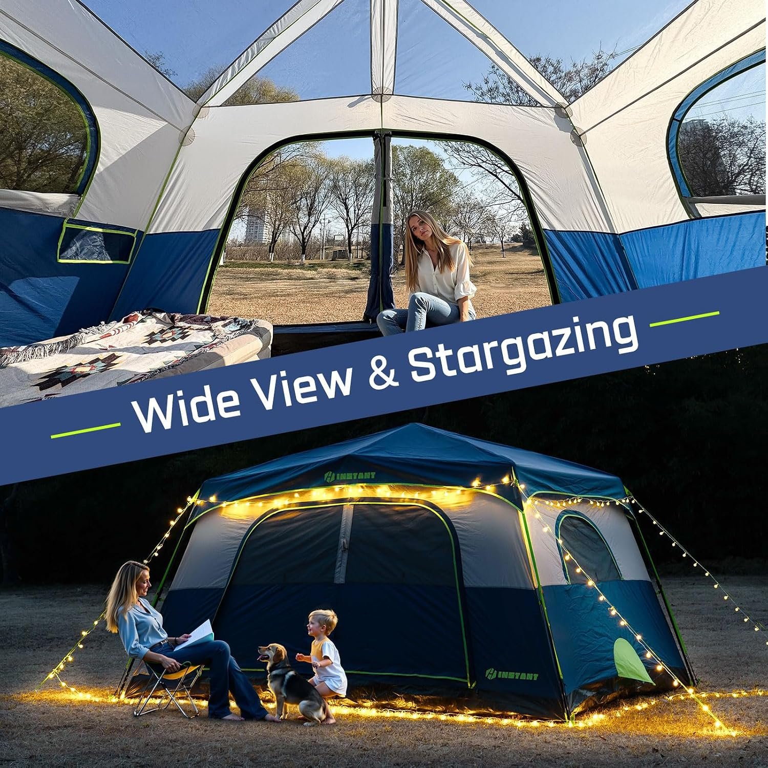4/6/8/10 Person Instant Tent,Pop Up Tents for Camping with Rainfly | 60 Seconds Easy Setup,Cabin Tent for Family Camping with Expandable Carry Bag & Upgraded Ventilation - Image 8