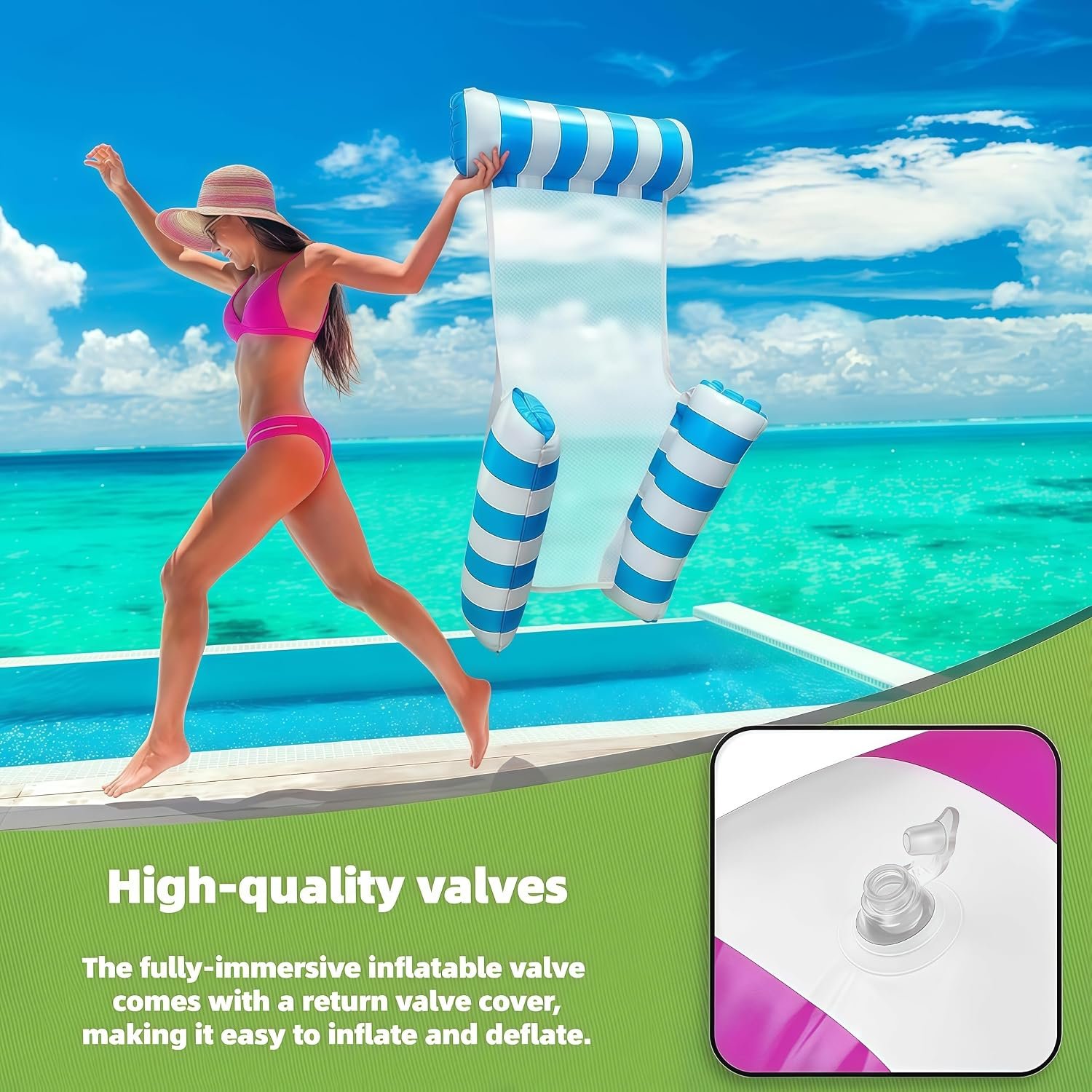 3 Pack 300 LB Pool Floats,Inflatable Pool Float Chair for Adults Swim Floating Party Vacation Fun and Rest - Image 4