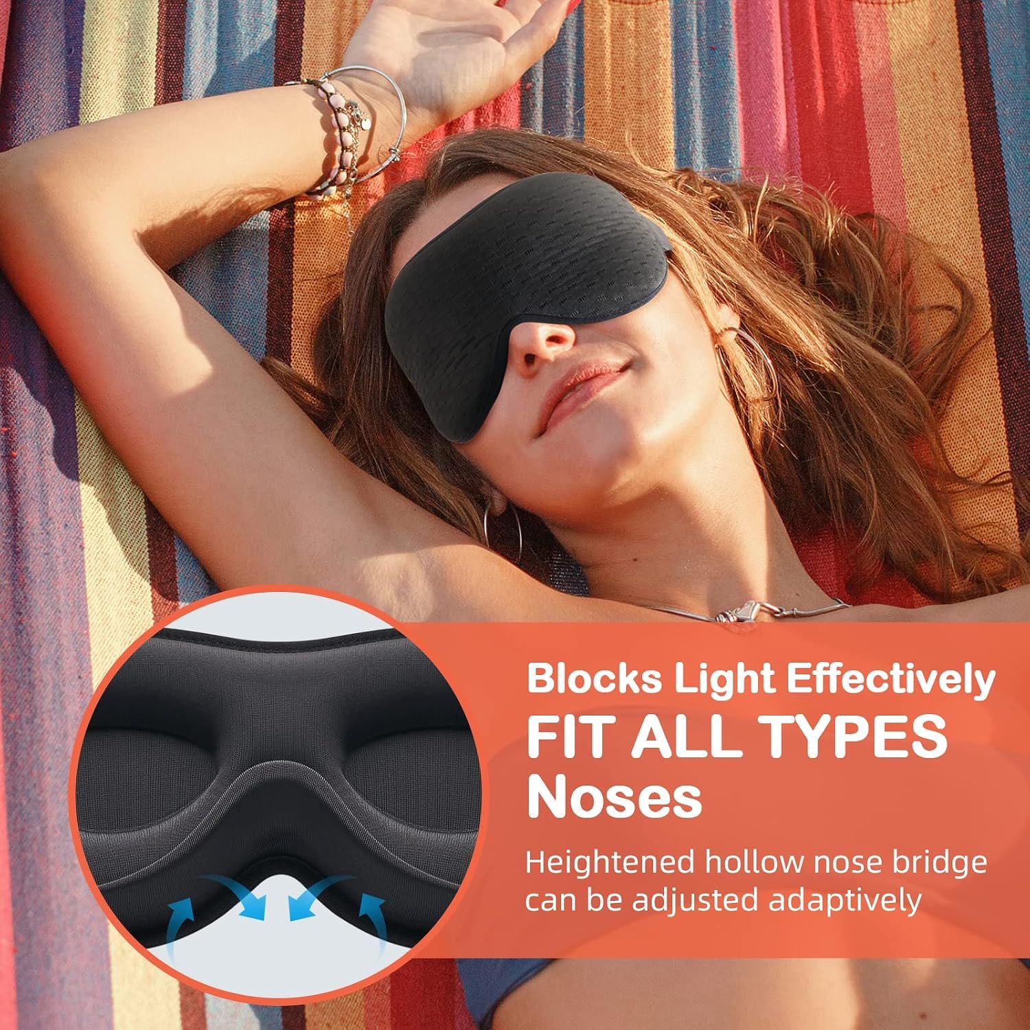 Sleep Mask for Side Sleeper, 3D Zero-Pressure, 100% Blackout, Nap | Ice Silk Lining, Ultra Soft Eye Mask For Sleeping, Breathable Blindfold, Sleep Mask For Men Gifts/Travel Essentials, Black - Image 3