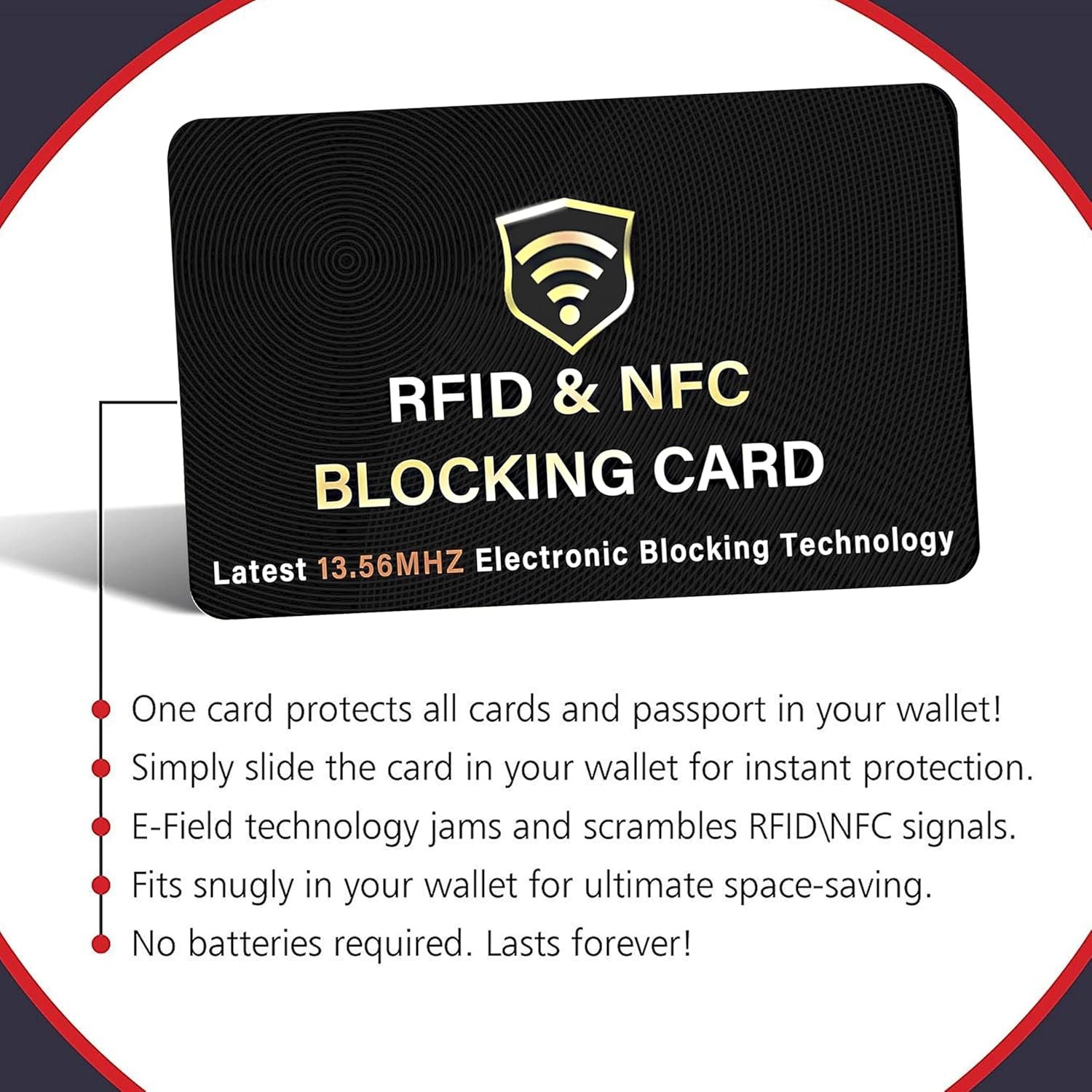 SaiTech IT 5 Pack RFID Blocking Card for Credit Debit ID Card, Black | Slim Anti-Theft Contactless NFC RFID Blocker Protector, Easily Fit into Wallet and Purse, for Men & Women - Image 7